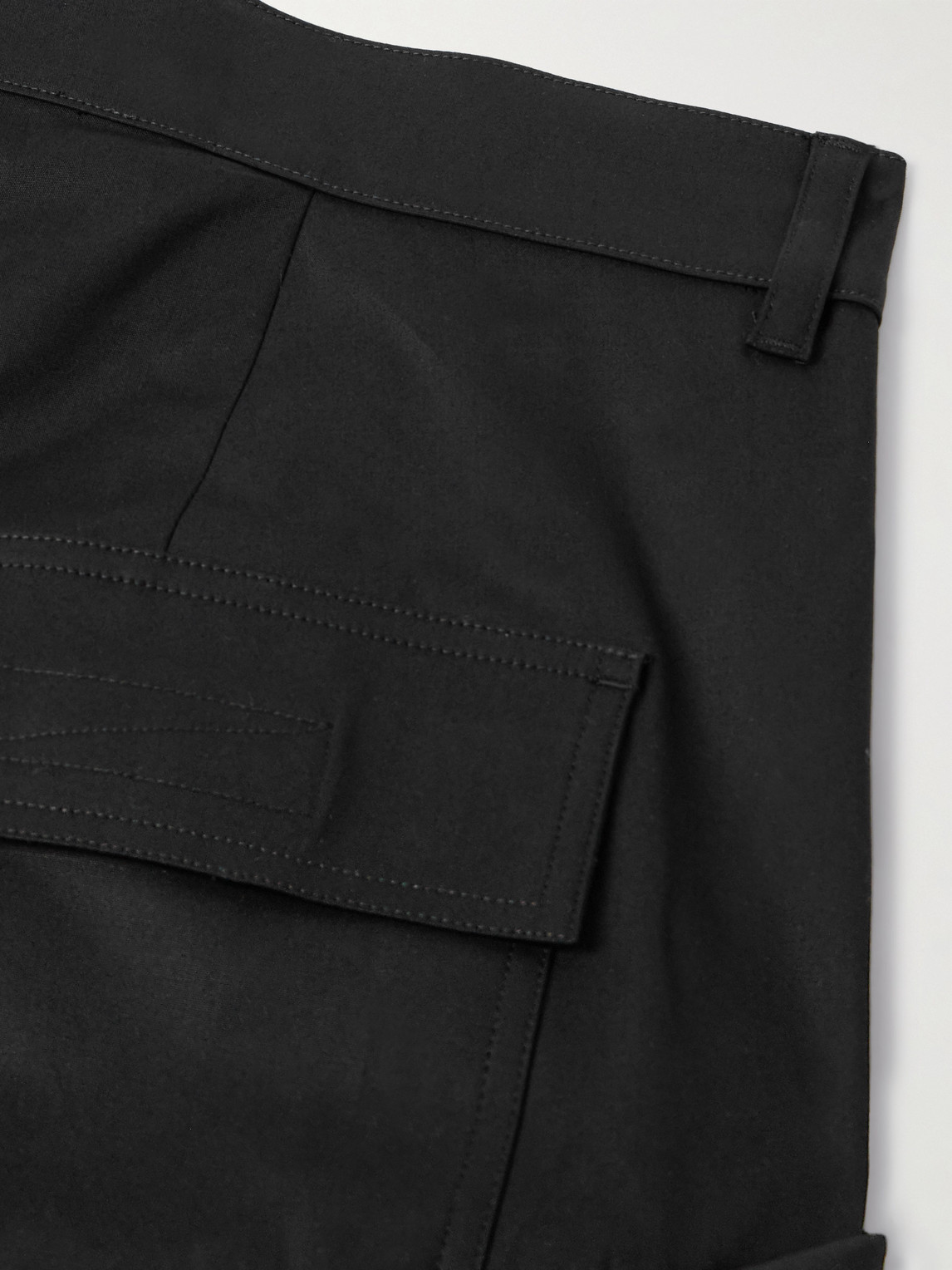 Shop Rick Owens Stefan Wide-leg Cotton-blend Poplin Cargo Trousers In Black