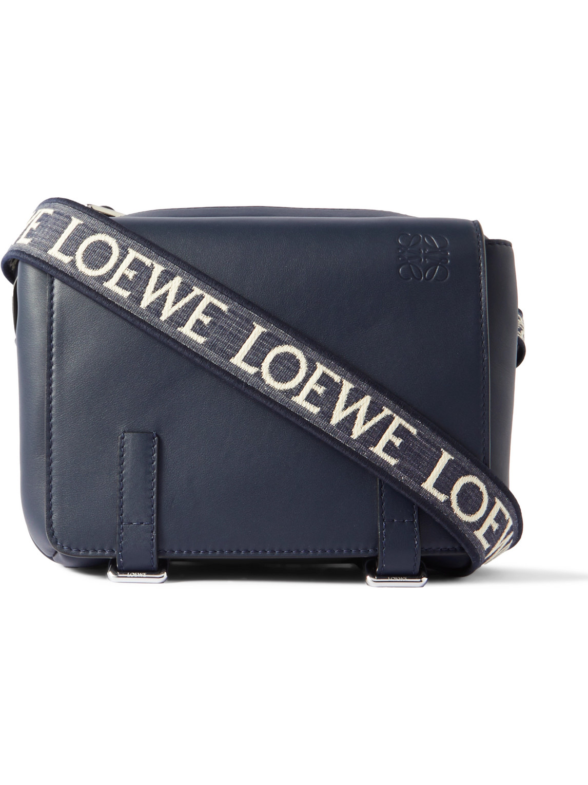 Loewe Military Leather Messenger Bag In Blue