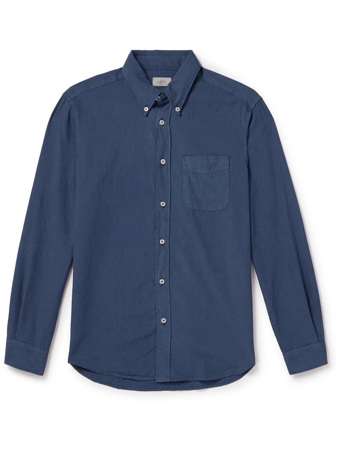 Altea Ivy Button-down Collar Washed Lyocell And Cotton-blend Twill Shirt In Blue
