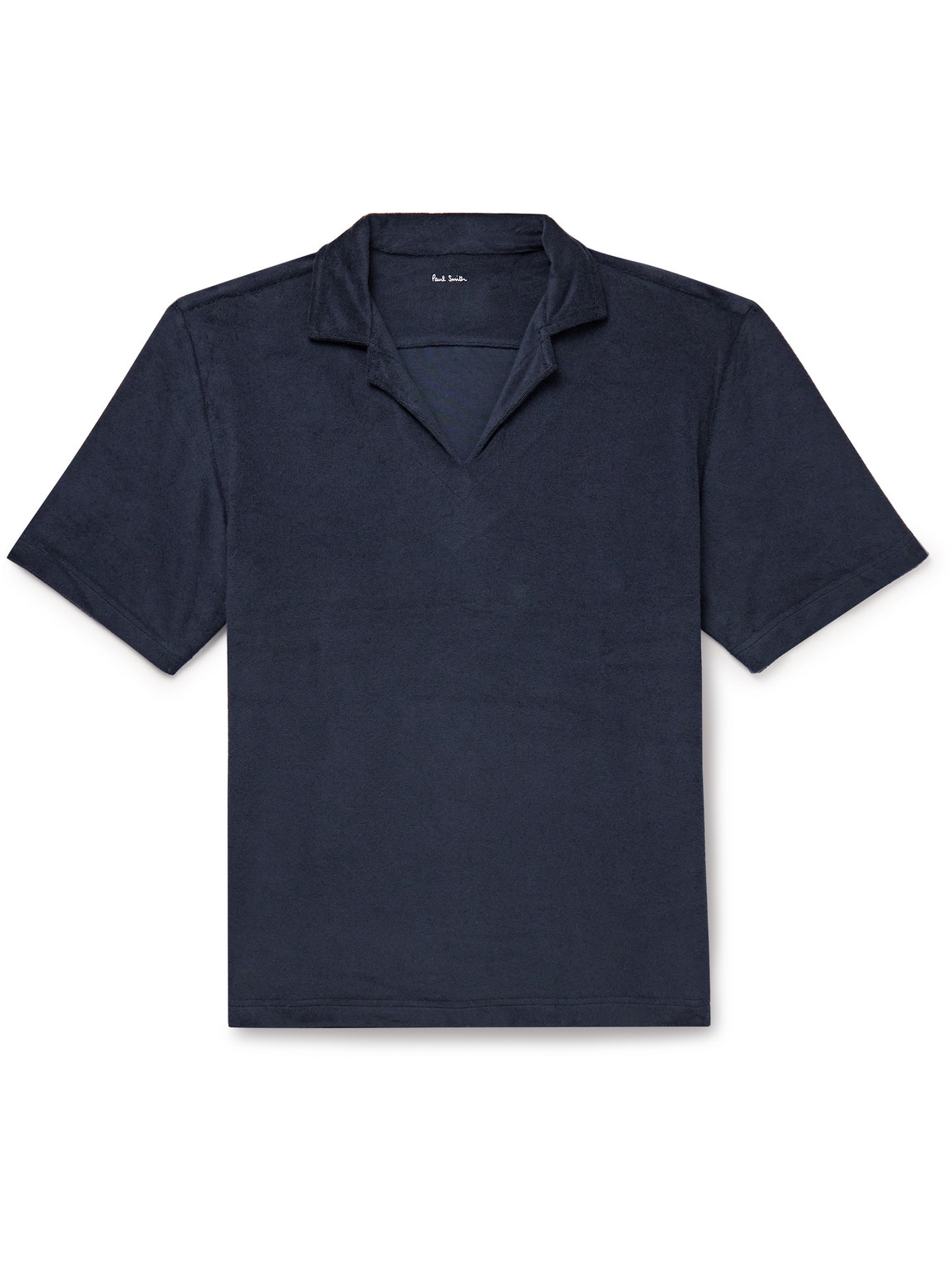 Paul Smith Logo-appliquéd Striped Cotton-blend Terry Polo Shirt In Blue
