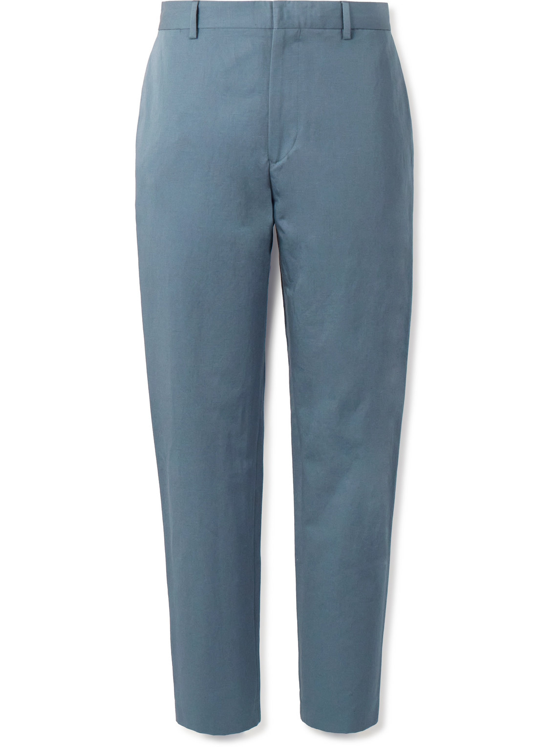 PAUL SMITH STRAIGHT-LEG COTTON AND LINEN-BLEND TROUSERS