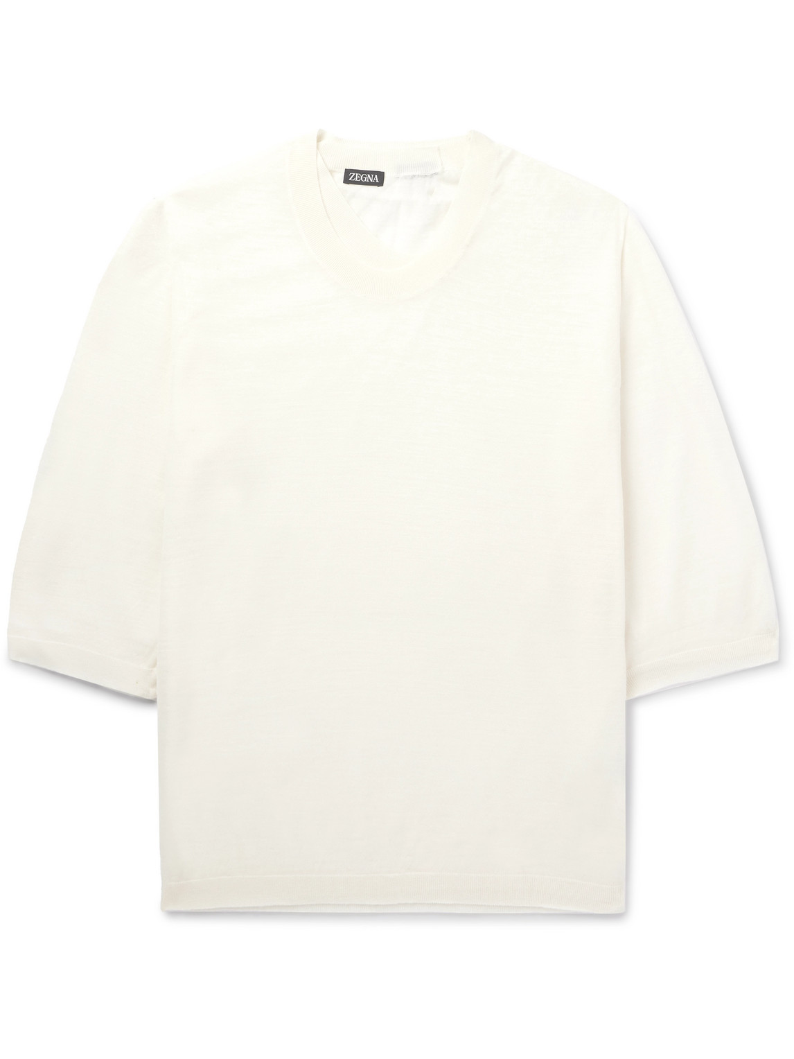 Zegna Calcare Layered Wool Sweater In White