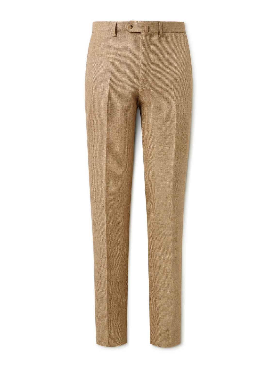 Caruso Straight-leg Linen, Wool And Silk-blend Suit Trousers In Neutrals