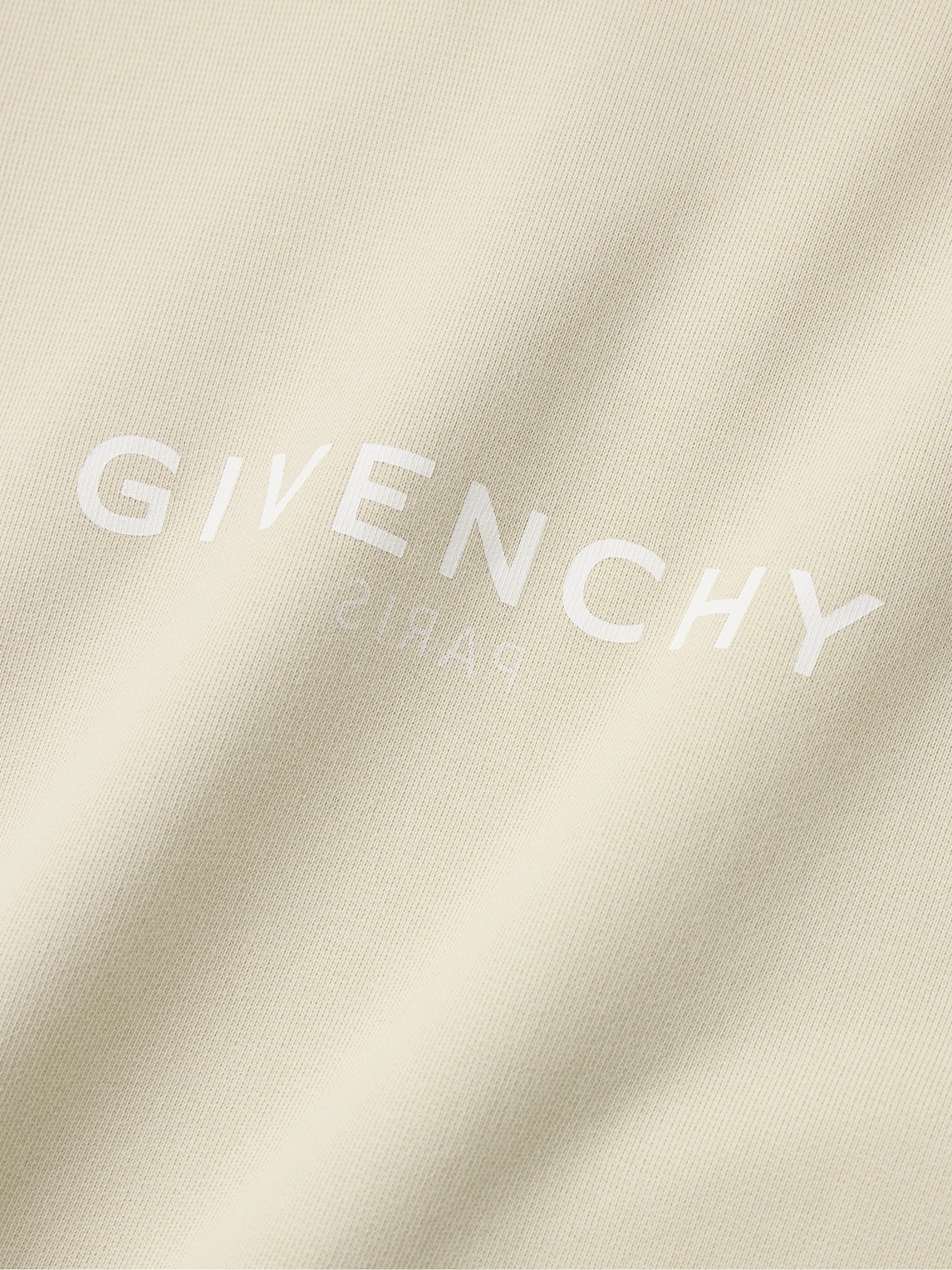 Shop Givenchy Logo-print Cotton-jersey Hoodie In Neutrals