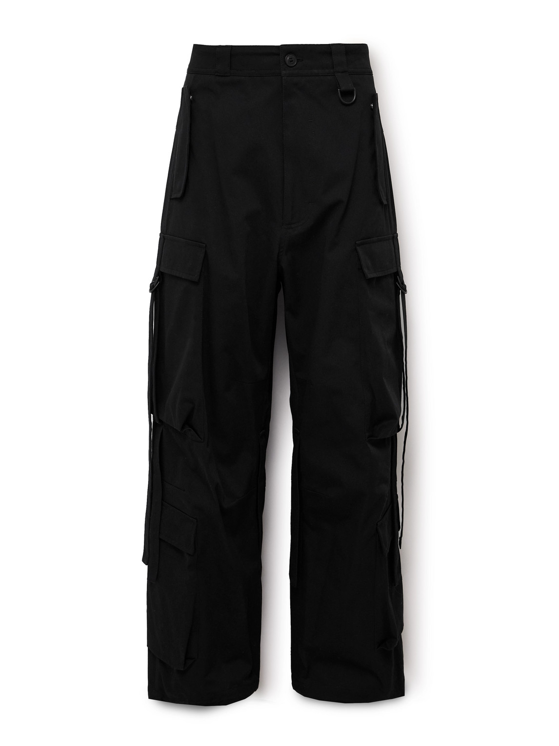 Givenchy Wide-leg Embellished Cotton-twill Cargo Trousers In Black