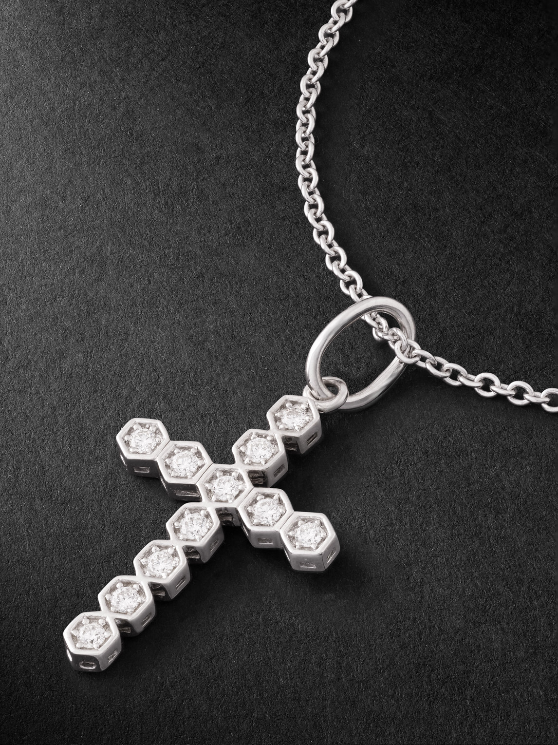 Shop Kolours Jewelry White Gold Diamond Pendant Necklace In Silver