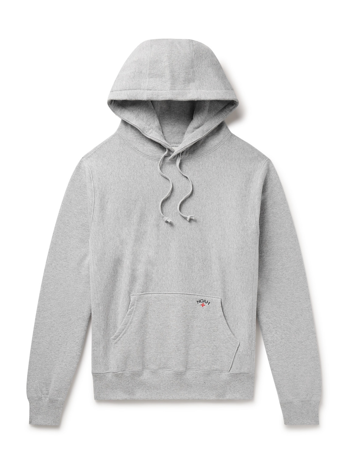 Shop Noah Logo-embroidered Cotton-jersey Hoodie In Gray