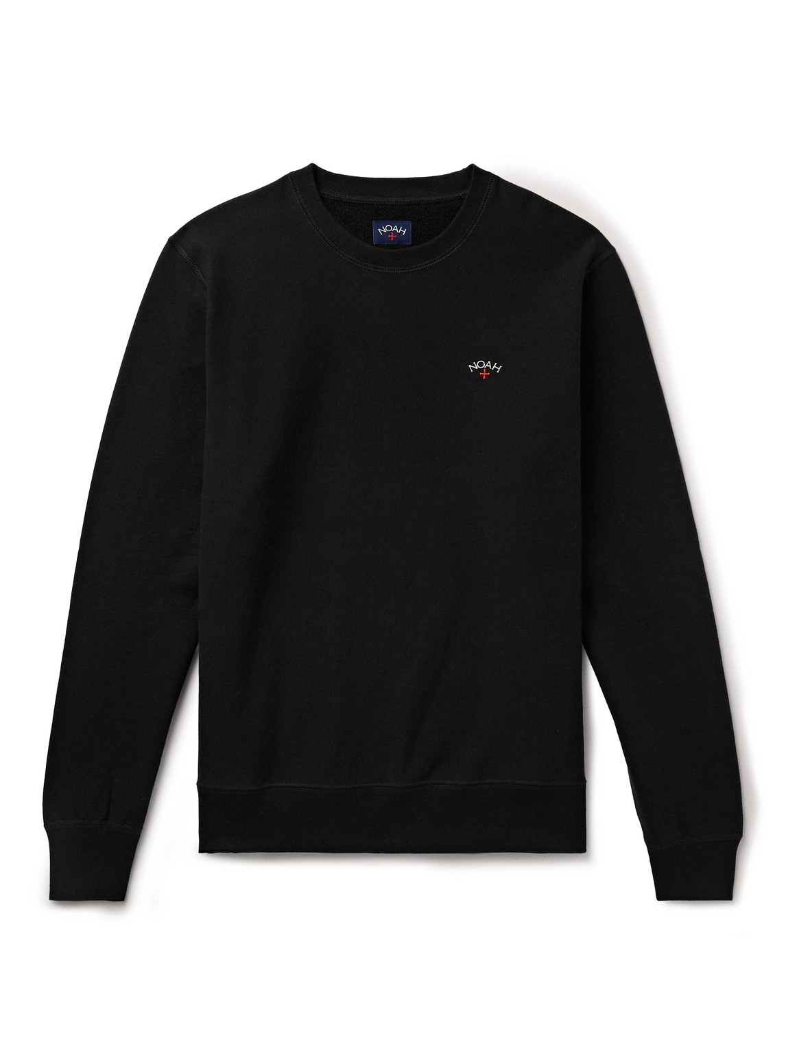 Noah Core Logo-embroidered Cotton-jersey Sweatshirt In Black
