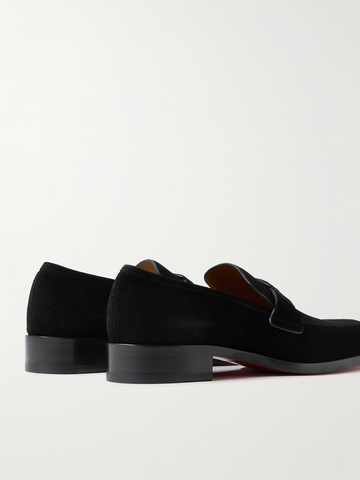 Shop Christian Louboutin Varsimoc Logo-embellished Suede Loafers In Black