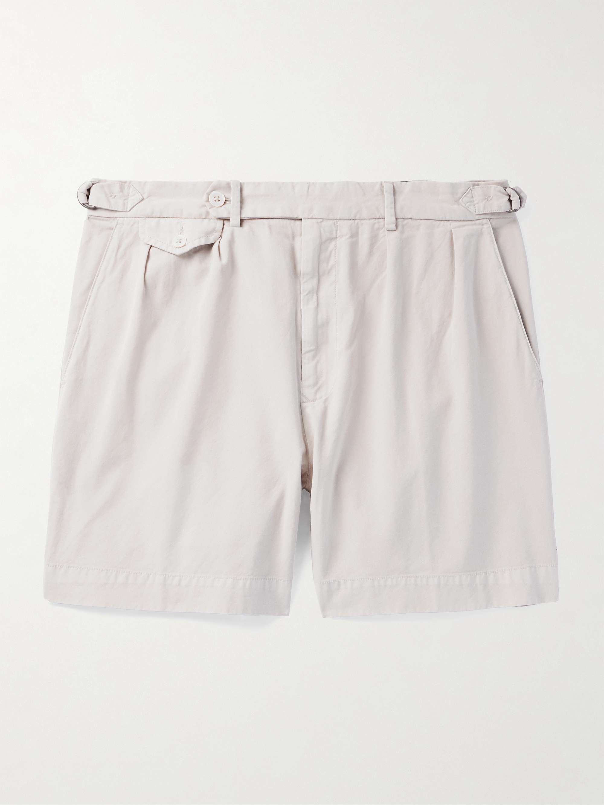 POLO RALPH LAUREN Straight-Leg Pleated Cotton-Twill Shorts for Men | MR ...