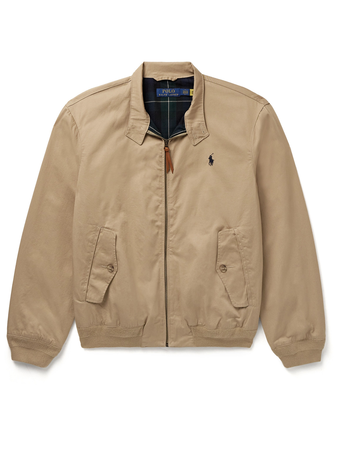 POLO RALPH LAUREN LOGO-EMBROIDERED COTTON-TWILL BOMBER JACKET