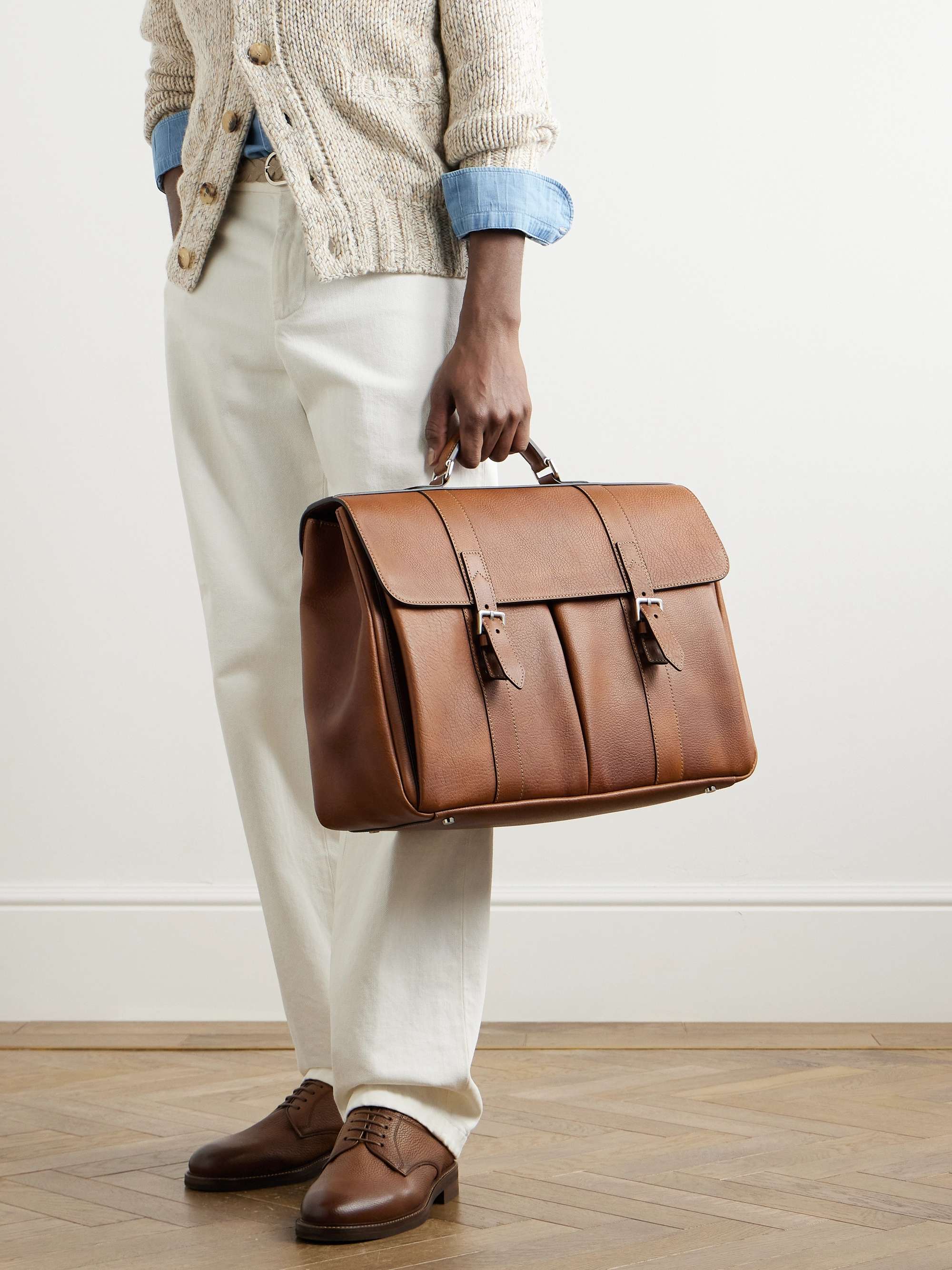 BRUNELLO CUCINELLI Full-Grain Leather Briefcase for Men | MR PORTER