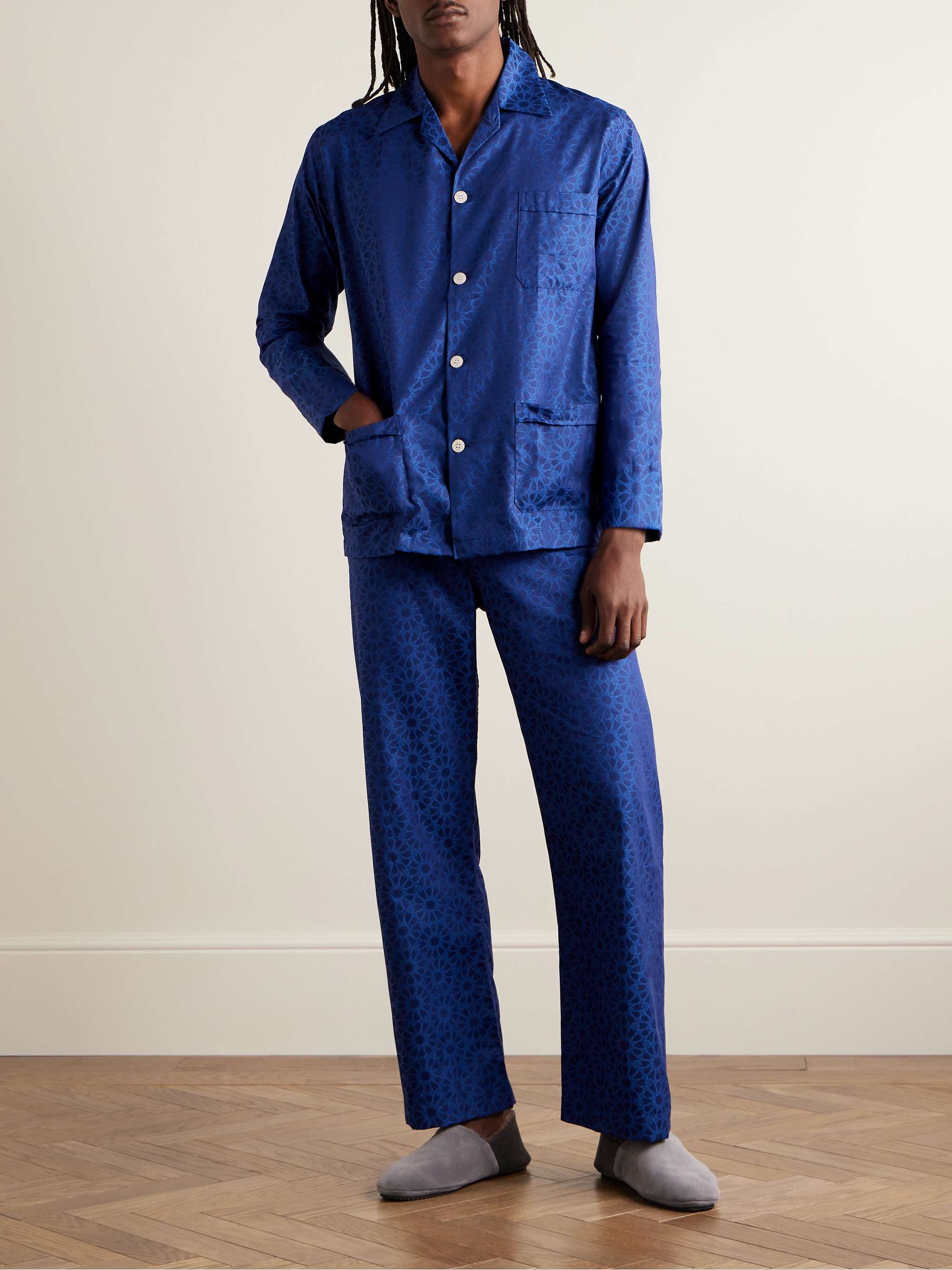 DEREK ROSE Paris 26 Cotton-Jacquard Pyjama Set for Men | MR PORTER