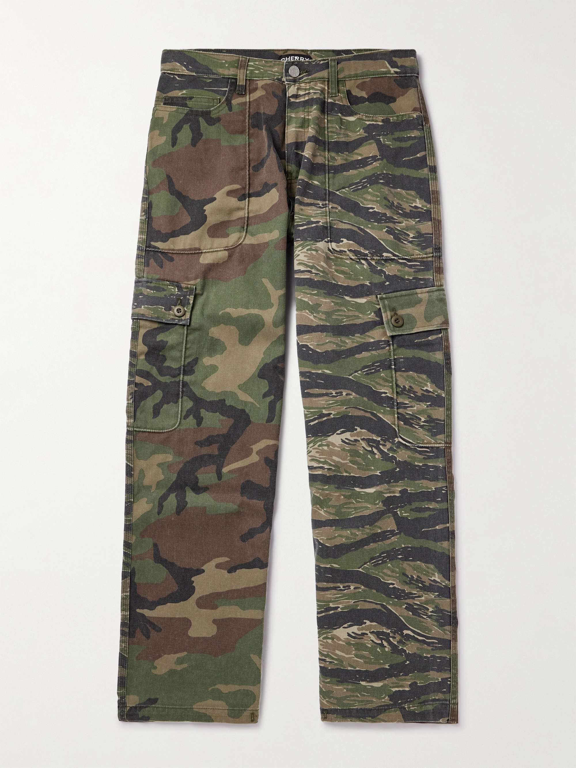 CHERRY LOS ANGELES Straight-Leg Camouflage-Print Cotton-Canvas Trousers ...