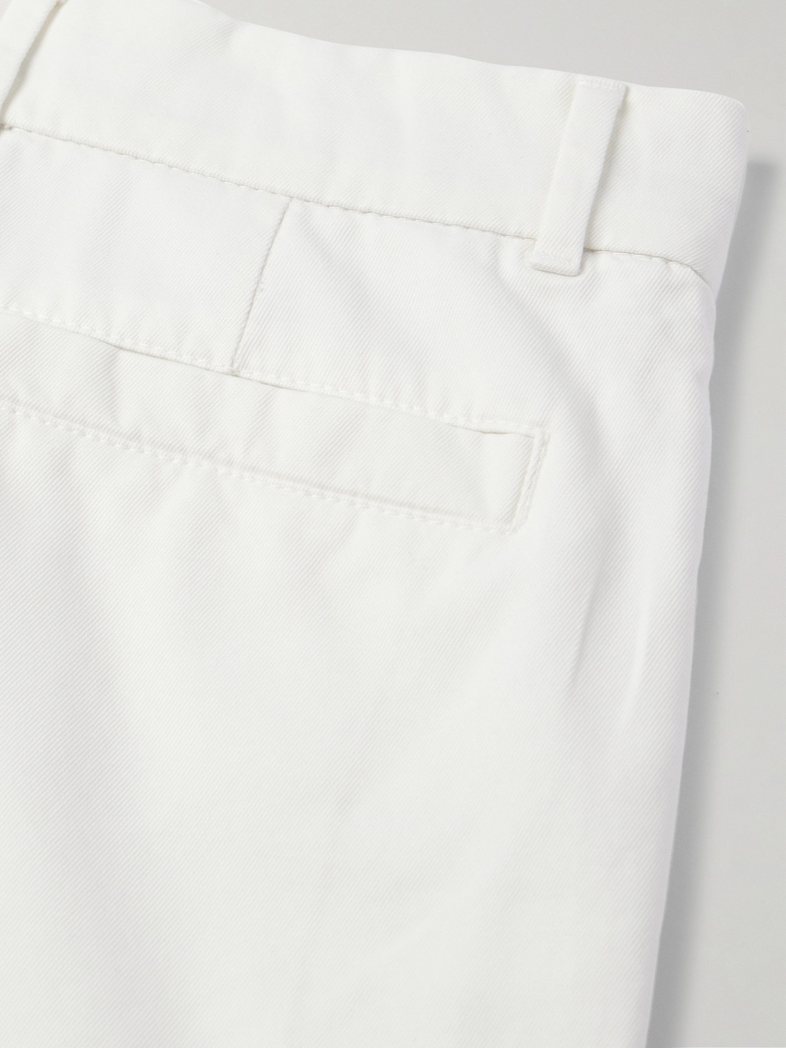 Shop Brunello Cucinelli Straight-leg Cotton-twill Shorts In White