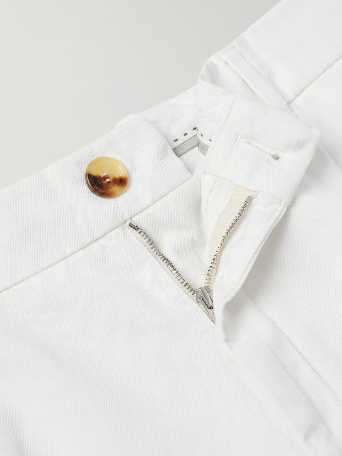 Shop Brunello Cucinelli Straight-leg Cotton-twill Shorts In White