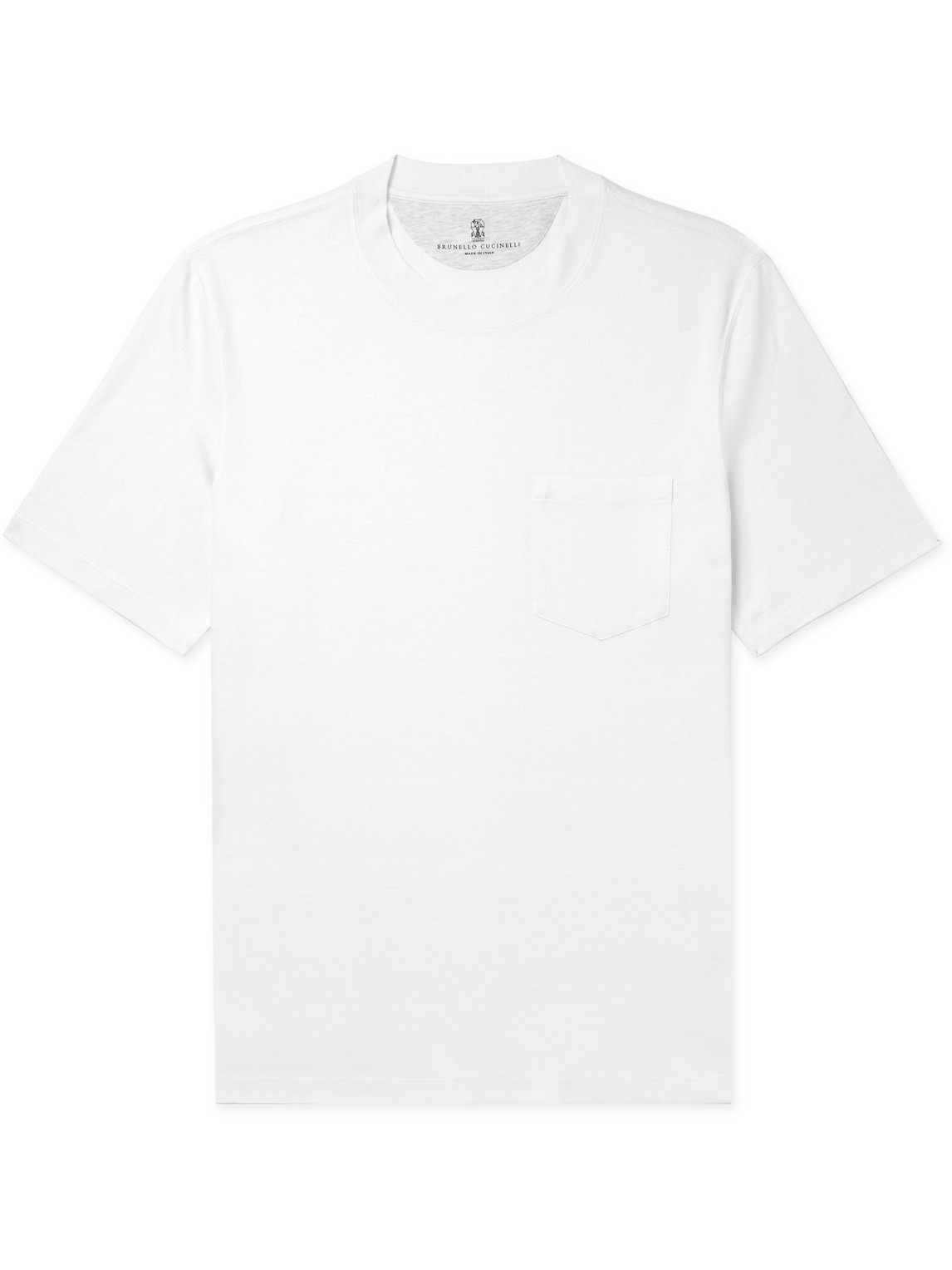 Brunello Cucinelli Linen And Cotton-blend Jersey T-shirt In White