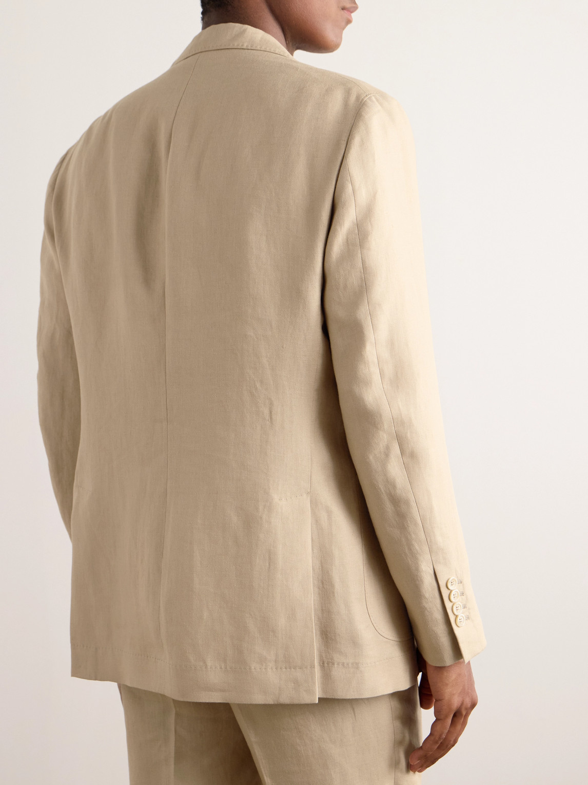 Shop Brunello Cucinelli Linen Suit Jacket In Neutrals