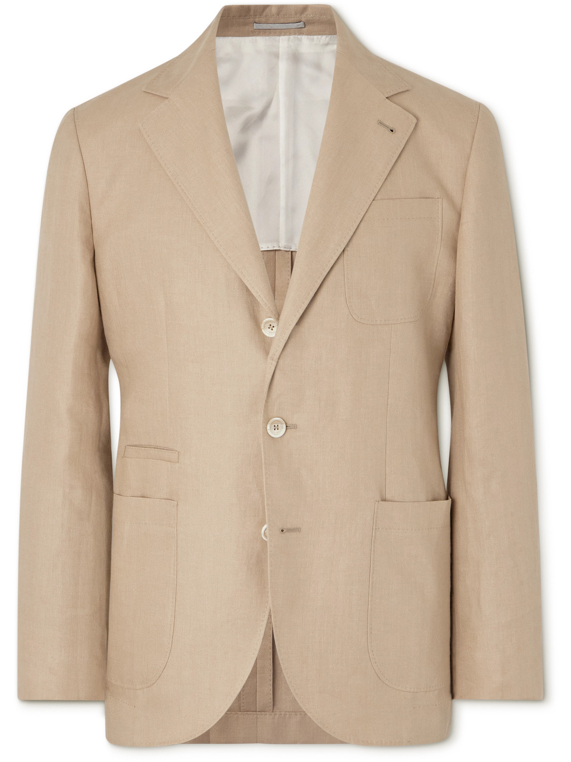Brunello Cucinelli Linen Suit Jacket In Neutrals