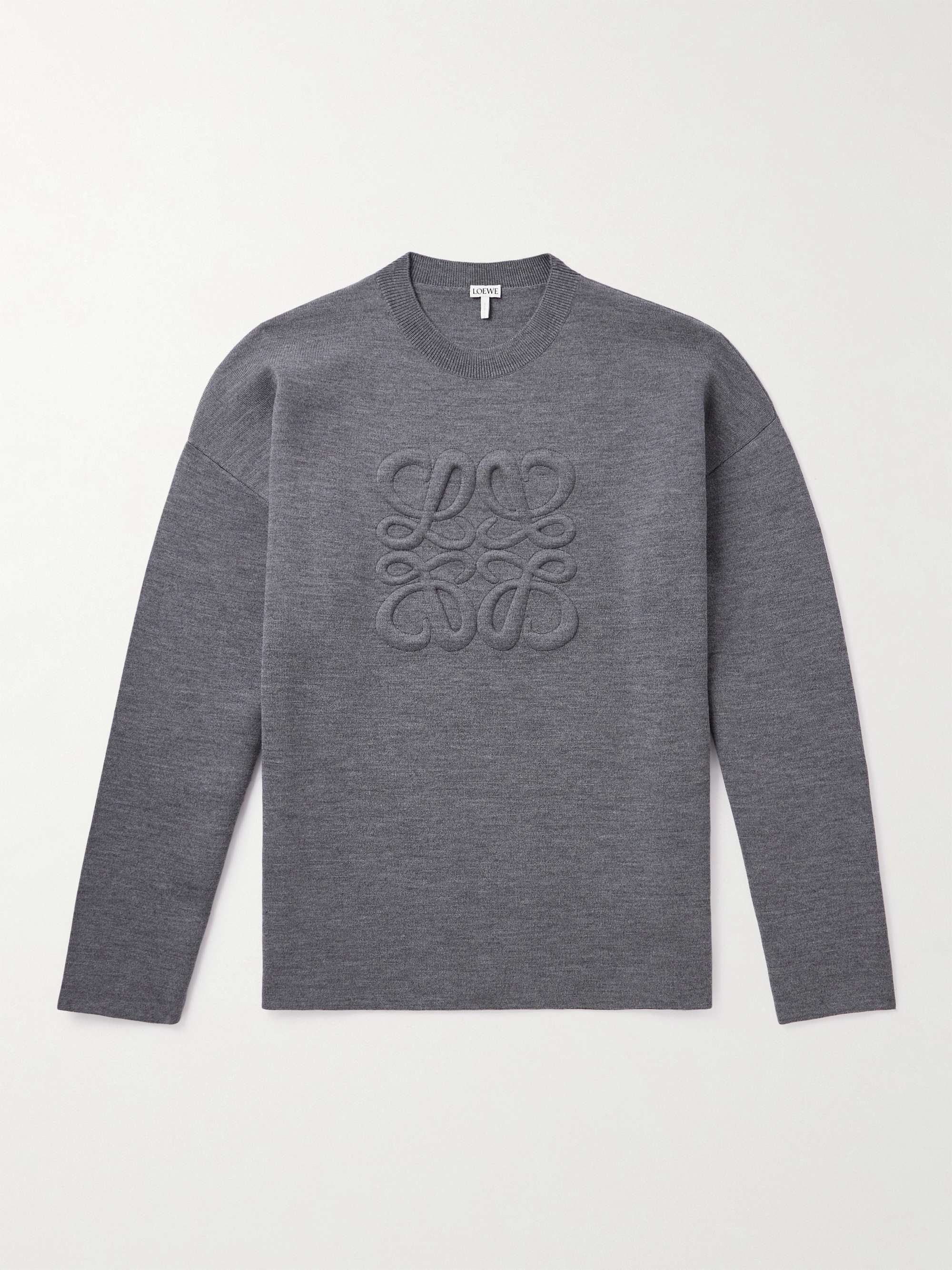 LOEWE Logo-Embroidered Wool-Blend Sweater for Men | MR PORTER