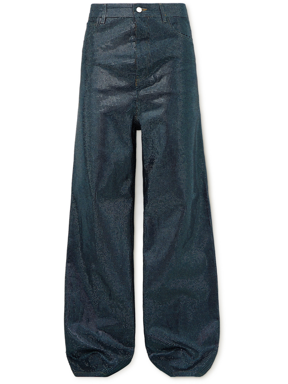 Loewe Wide-leg Embellished Jeans In Blue