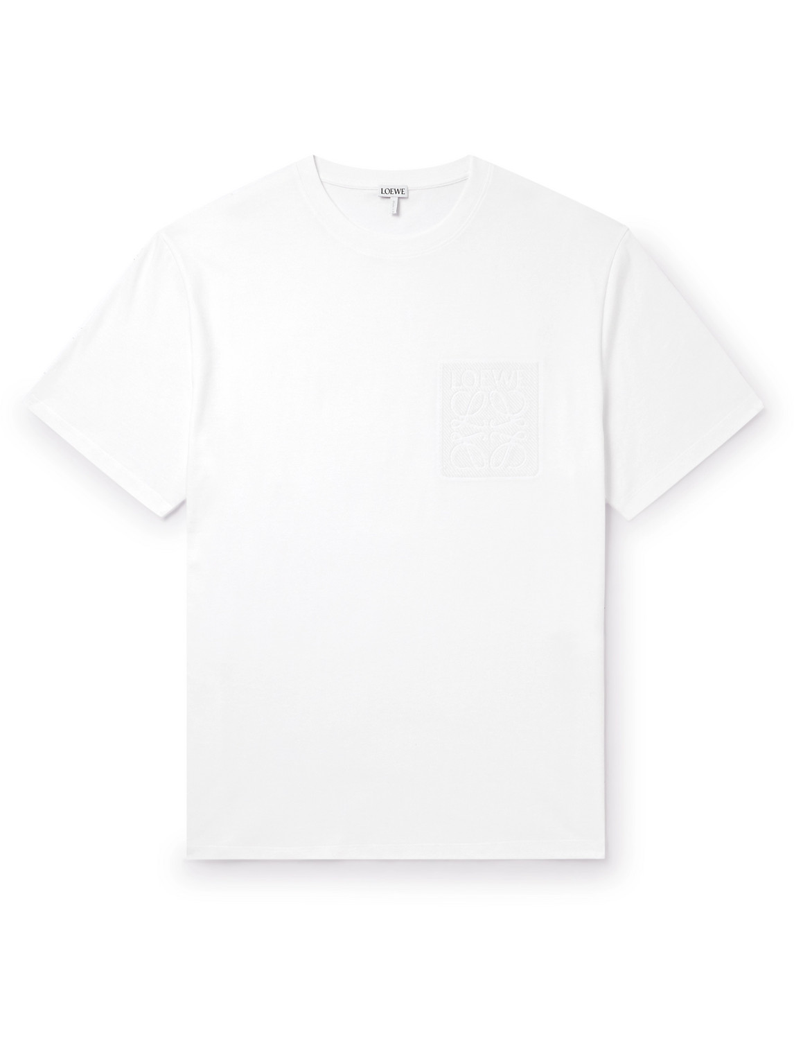 Shop Loewe Logo-appliquéd Cotton-jersey T-shirt In White