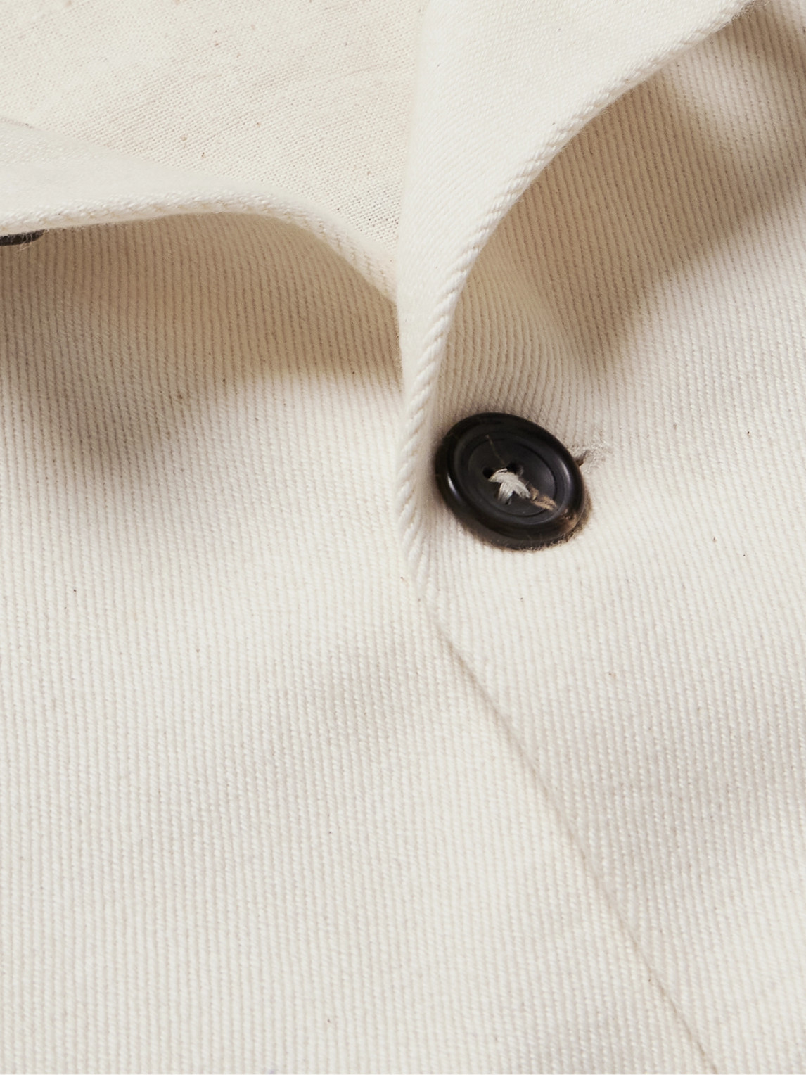Shop Kartik Research Corduroy-trimmed Embroidered Cotton-twill Jacket In Neutrals