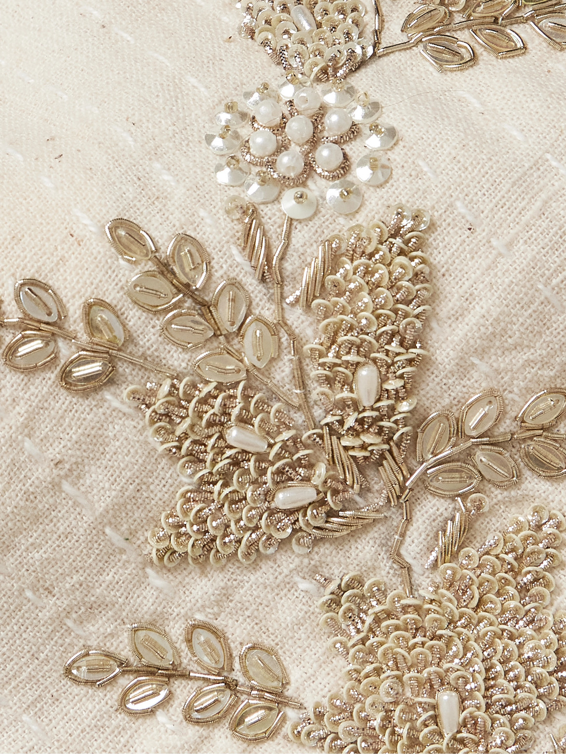 Shop Kartik Research Embellished Quilted Cotton Gilet In Neutrals