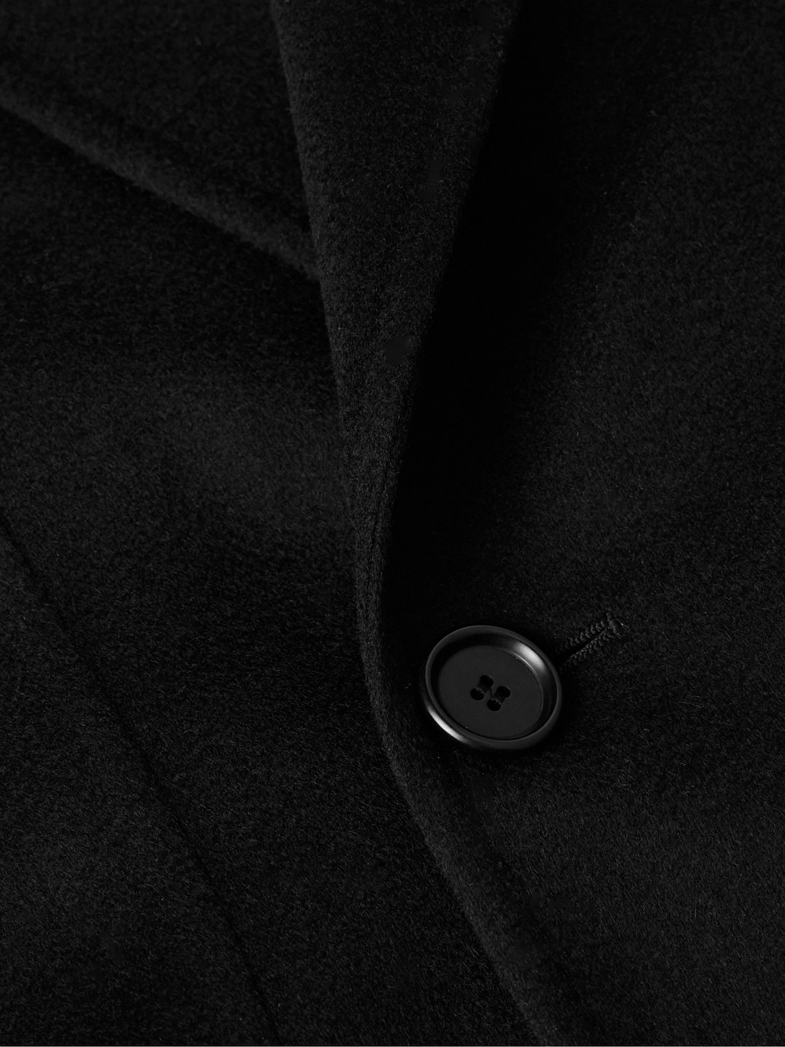 Shop Saman Amel Slim-fit Double-breasted Wool And Cashmere-blend Felt Overcoat In Black