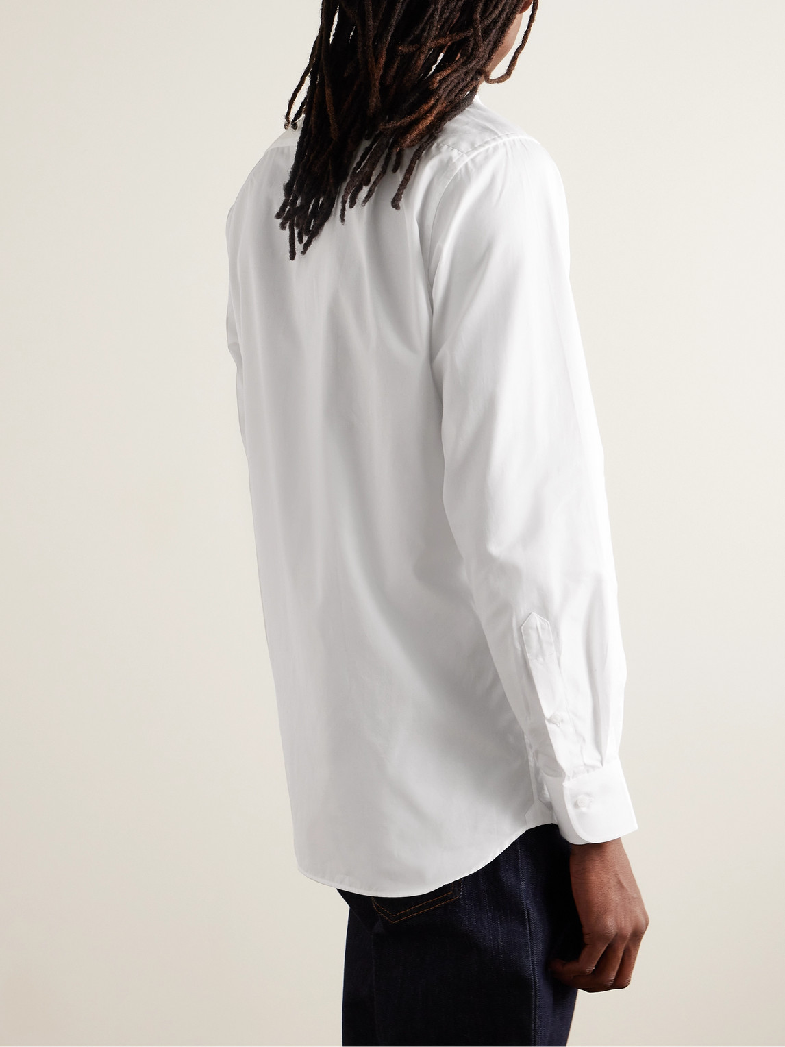 Shop Saman Amel Cotton-poplin Shirt In White