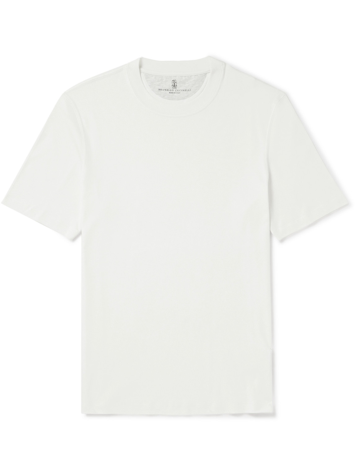 Brunello Cucinelli Cotton And Silk-blend Jersey T-shirt In White