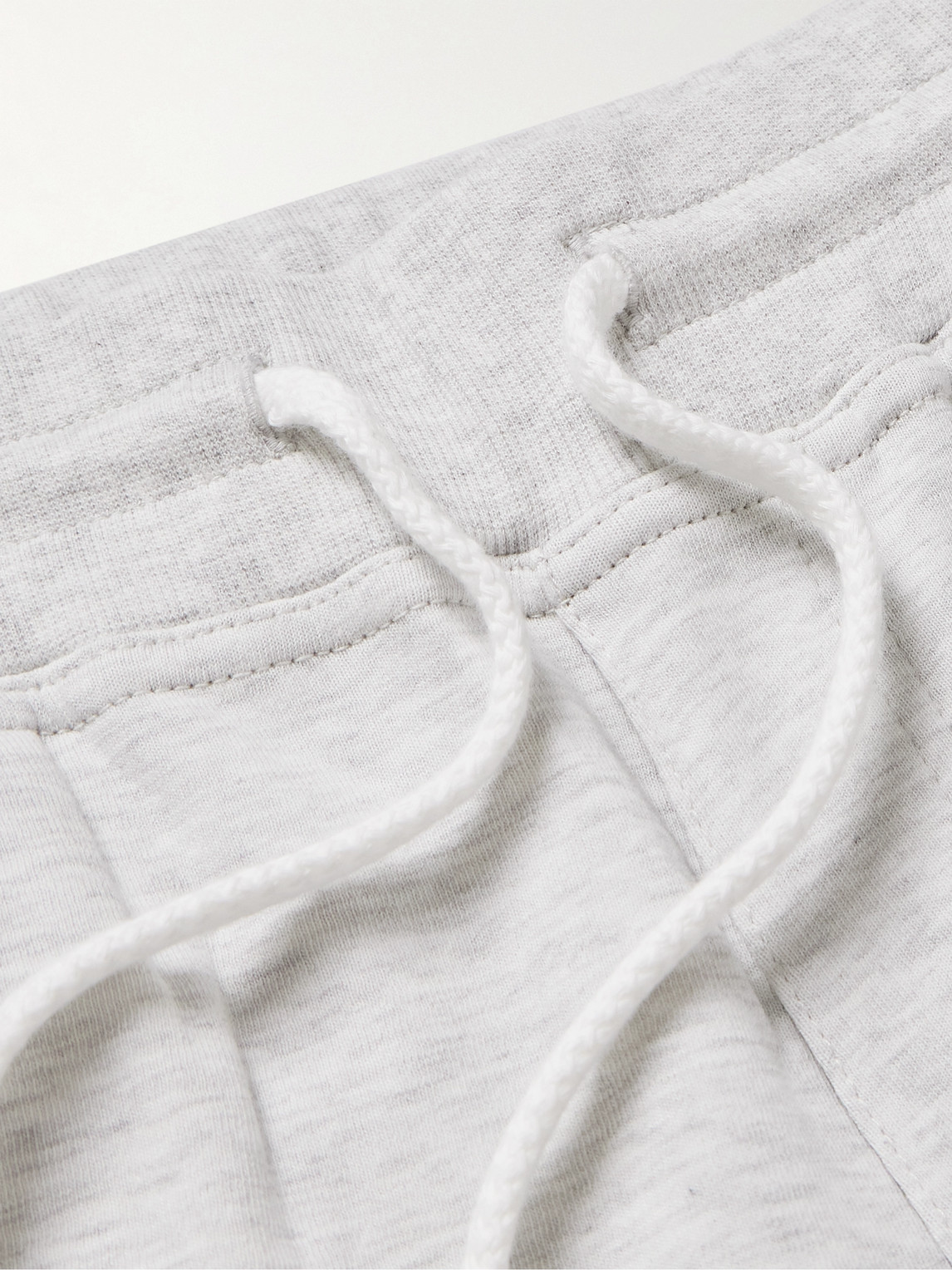Shop Brunello Cucinelli Straight-leg Cotton-blend Jersey Drawstring Shorts In Gray