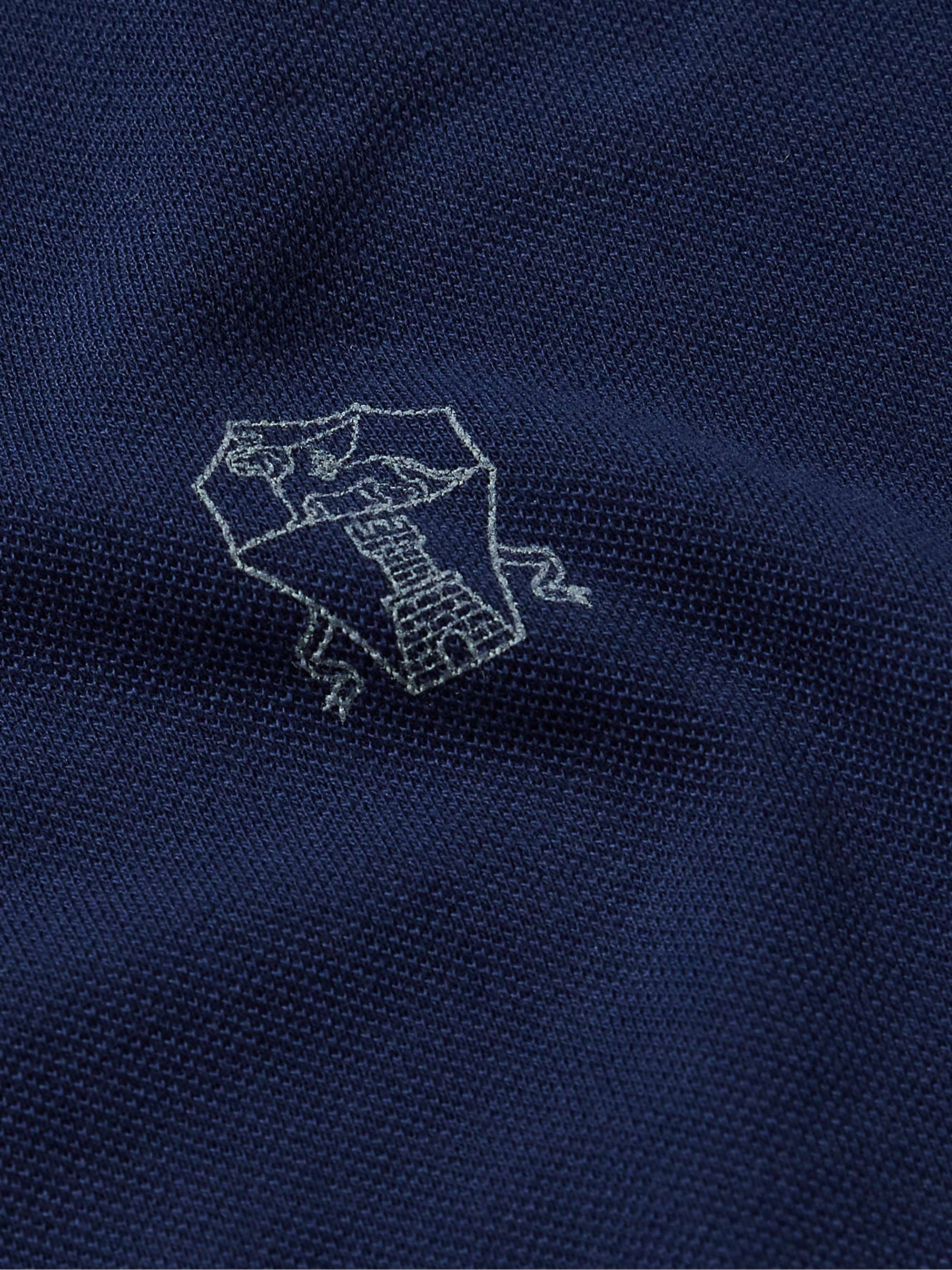BRUNELLO CUCINELLI Logo-Print Cotton-Piqué Polo Shirt for Men | MR PORTER