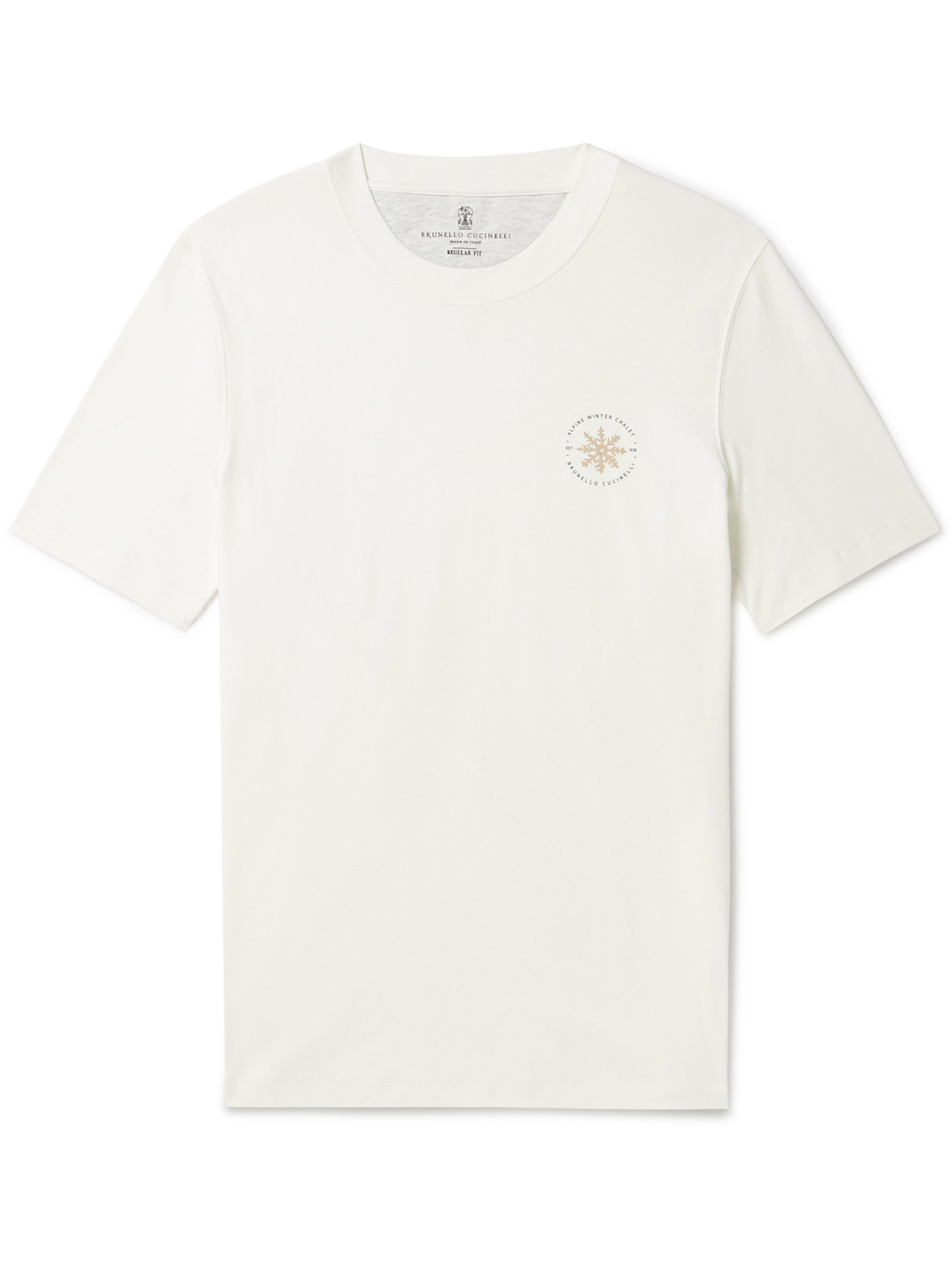 Brunello Cucinelli Logo-print Cotton And Silk-blend Jersey T-shirt In White