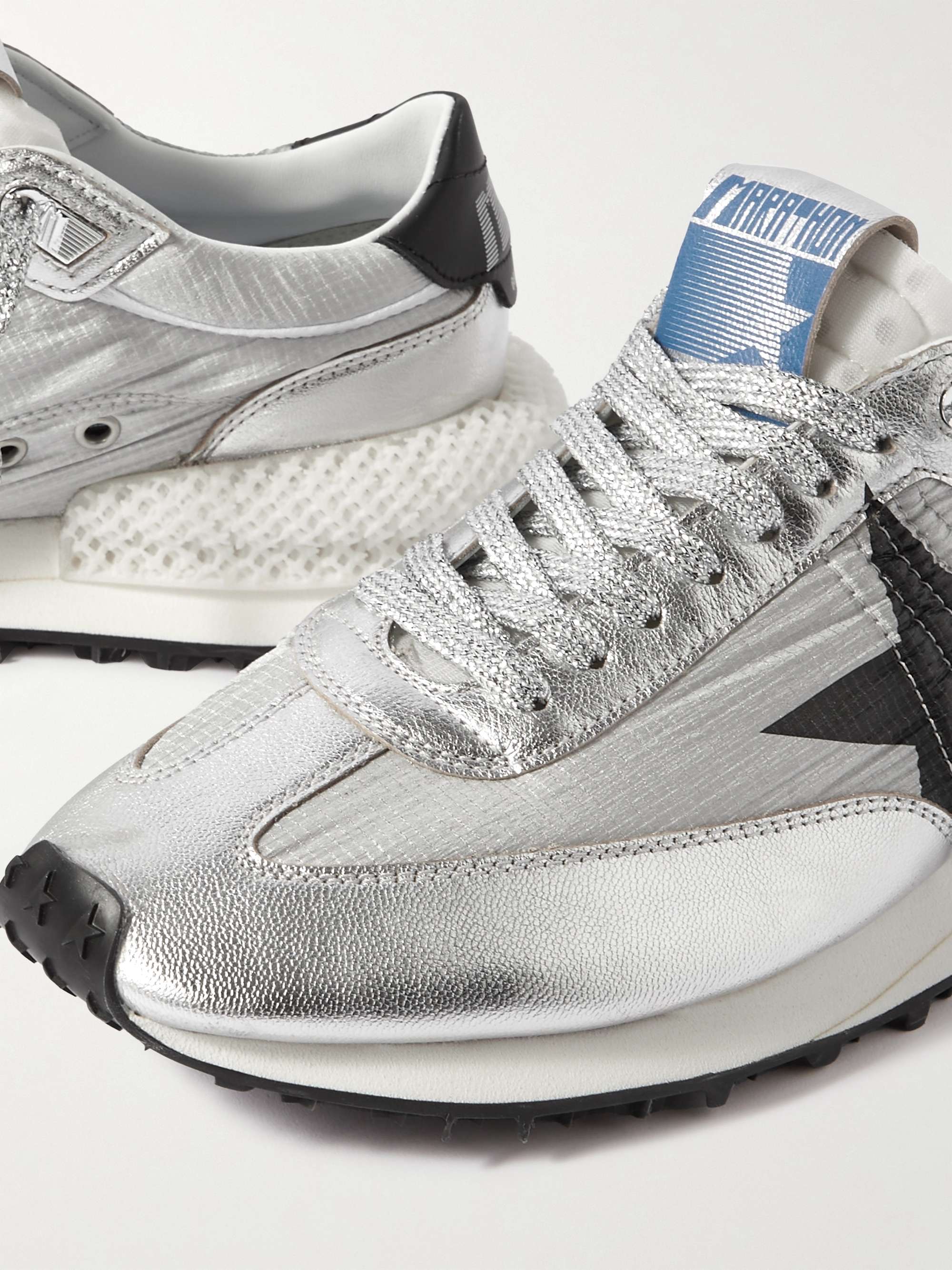 GOLDEN GOOSE Marathon Metallic Leather-Trimmed Ripstop Sneakers for Men |  MR PORTER