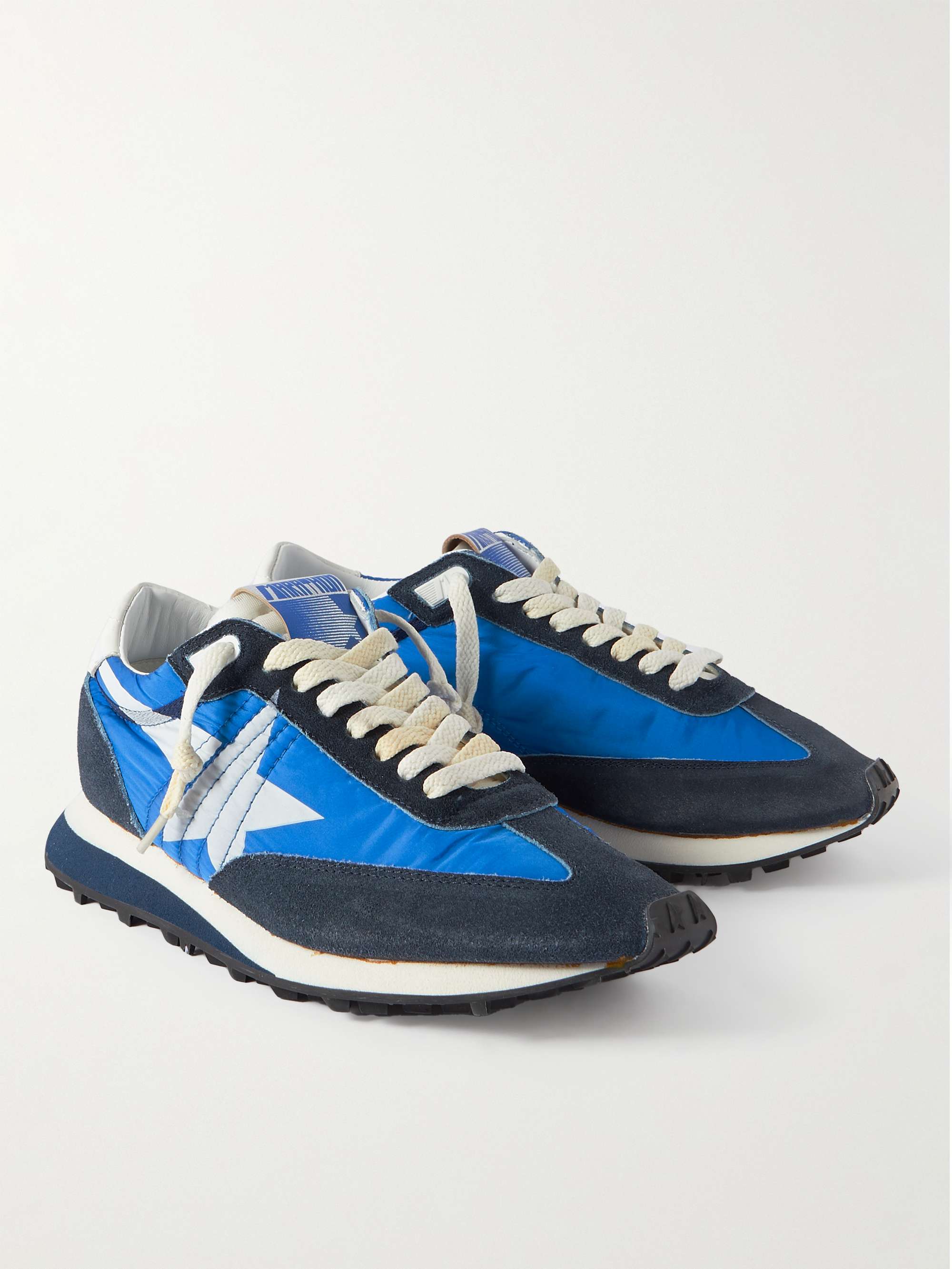 GOLDEN GOOSE Marathon Leather and Suede-Trimmed Nylon Sneakers for Men ...