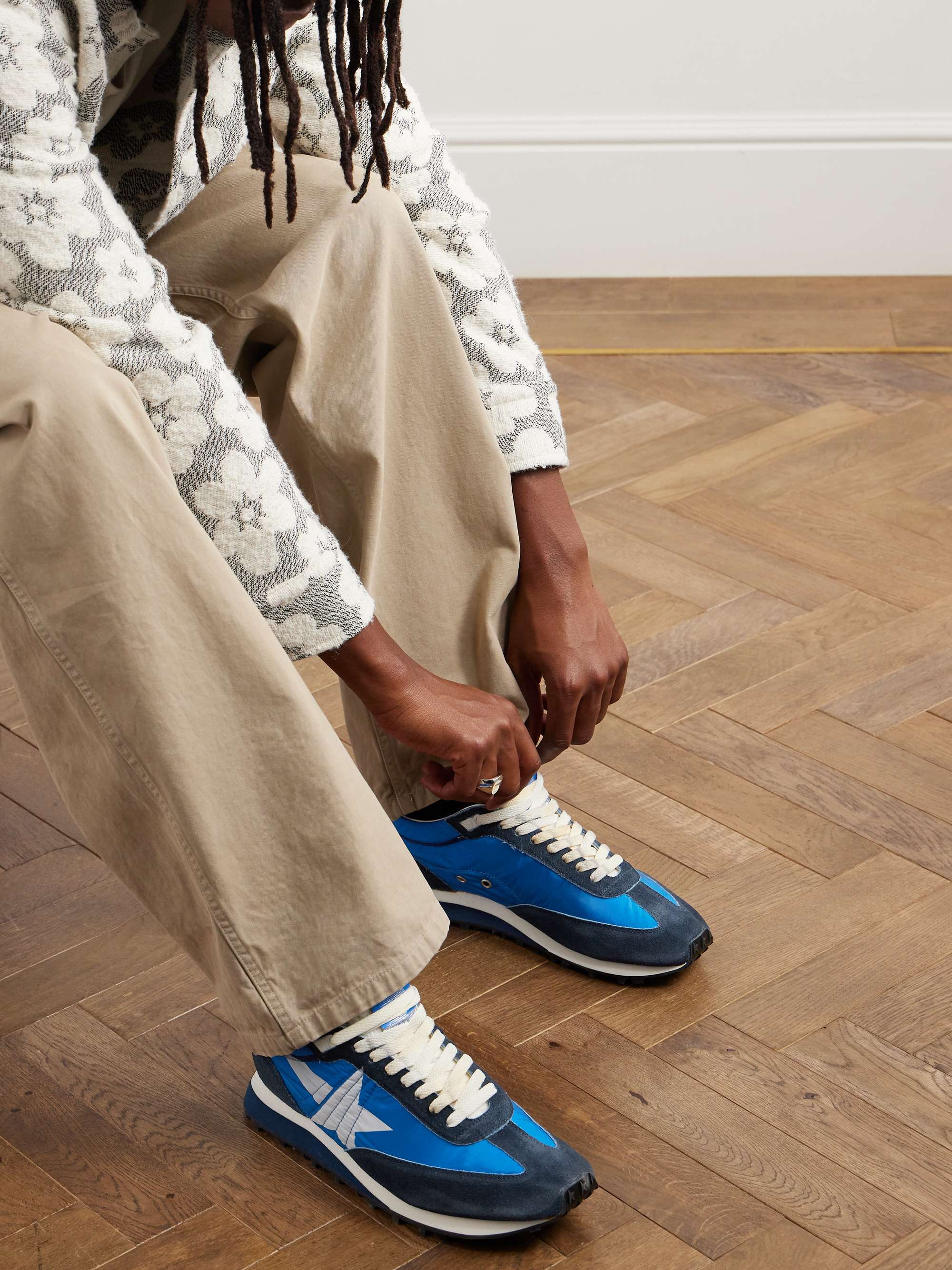 GOLDEN GOOSE Marathon Leather and Suede-Trimmed Nylon Sneakers for Men | MR  PORTER