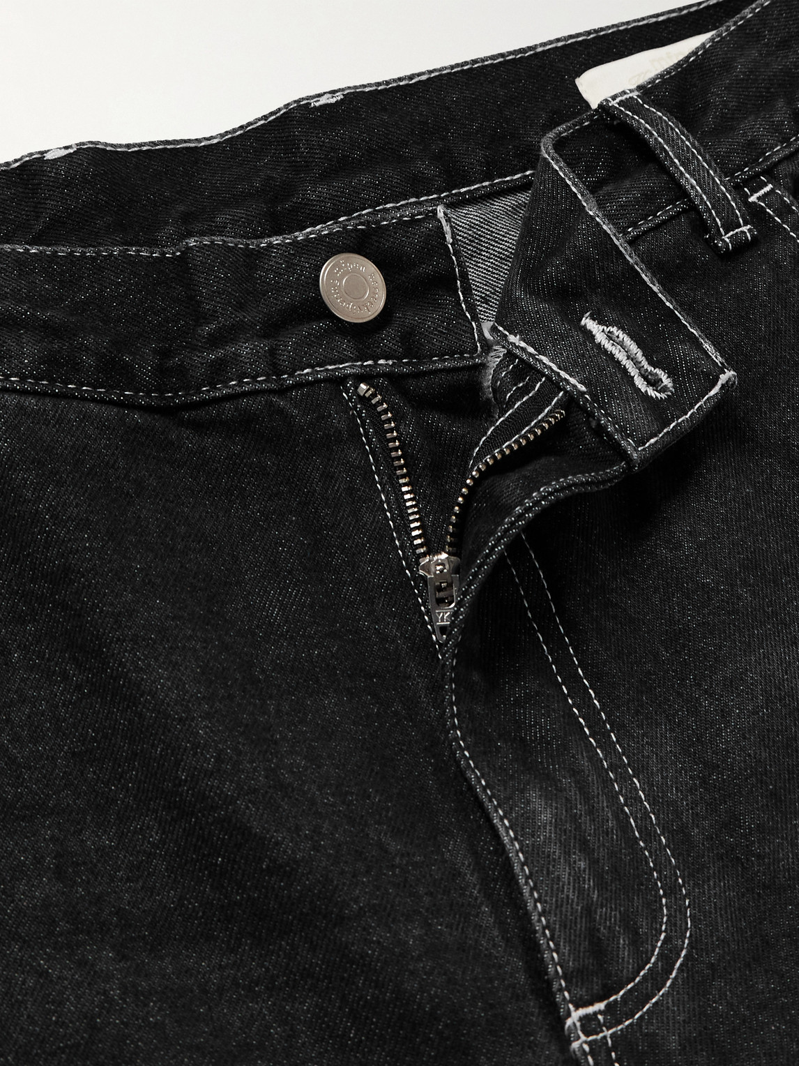 Shop Mfpen Regular Straight-leg Organic Jeans In Black