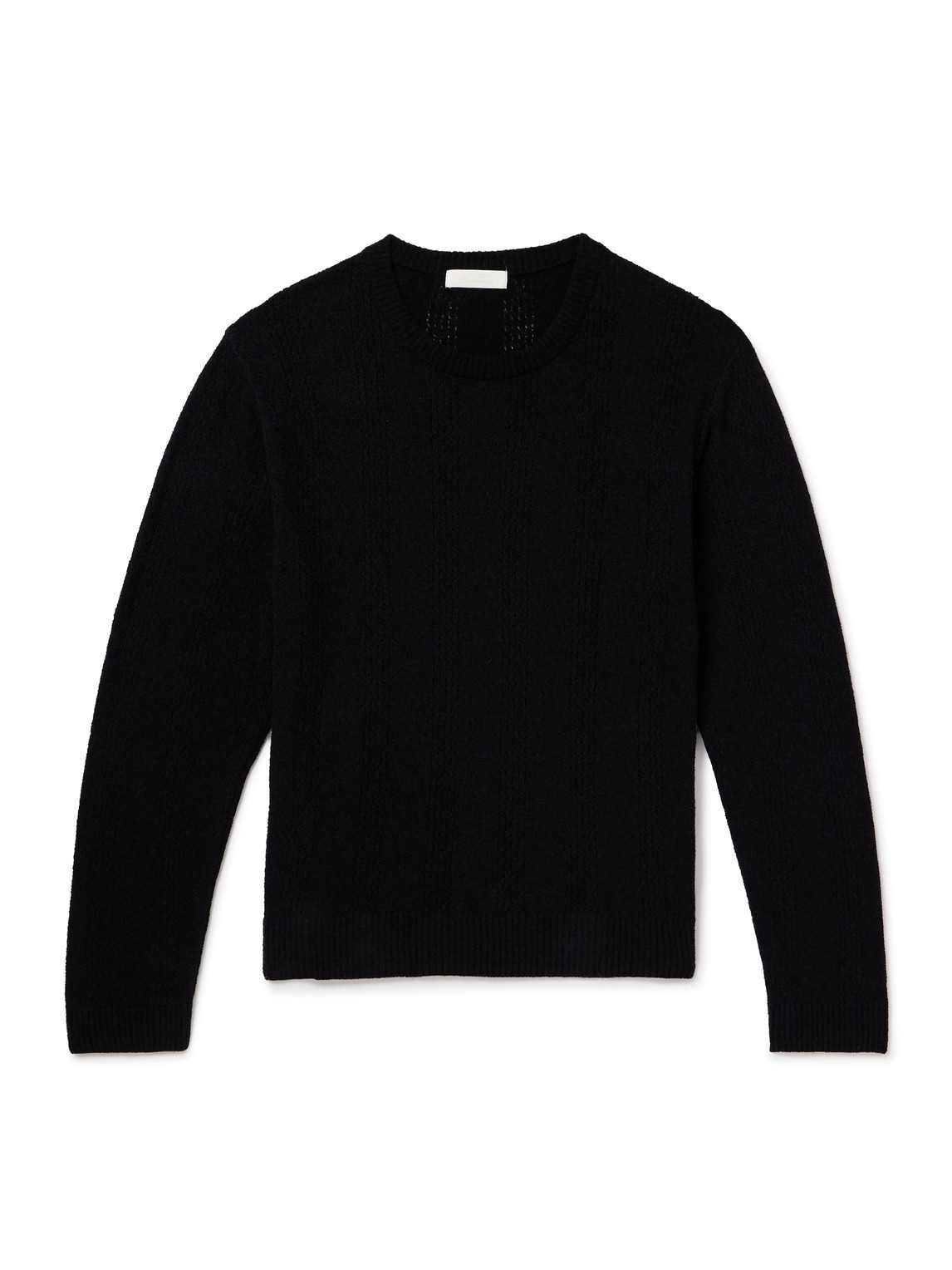 Mfpen Everyday Striped Organic Cotton-blend Bouclé Sweater In Black