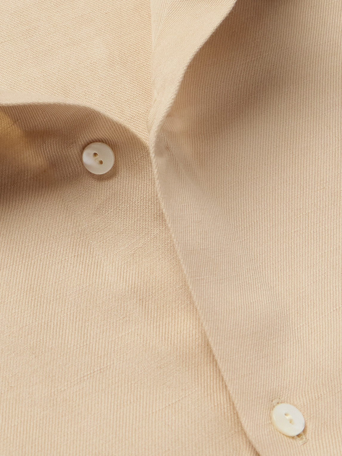 Shop Stòffa Spread-collar Cotton And Linen-blend Shirt In Neutrals