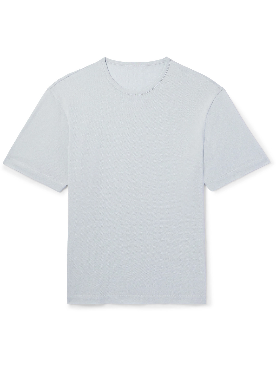 Stòffa Cotton And Silk-blend Piqué T-shirt In Blue