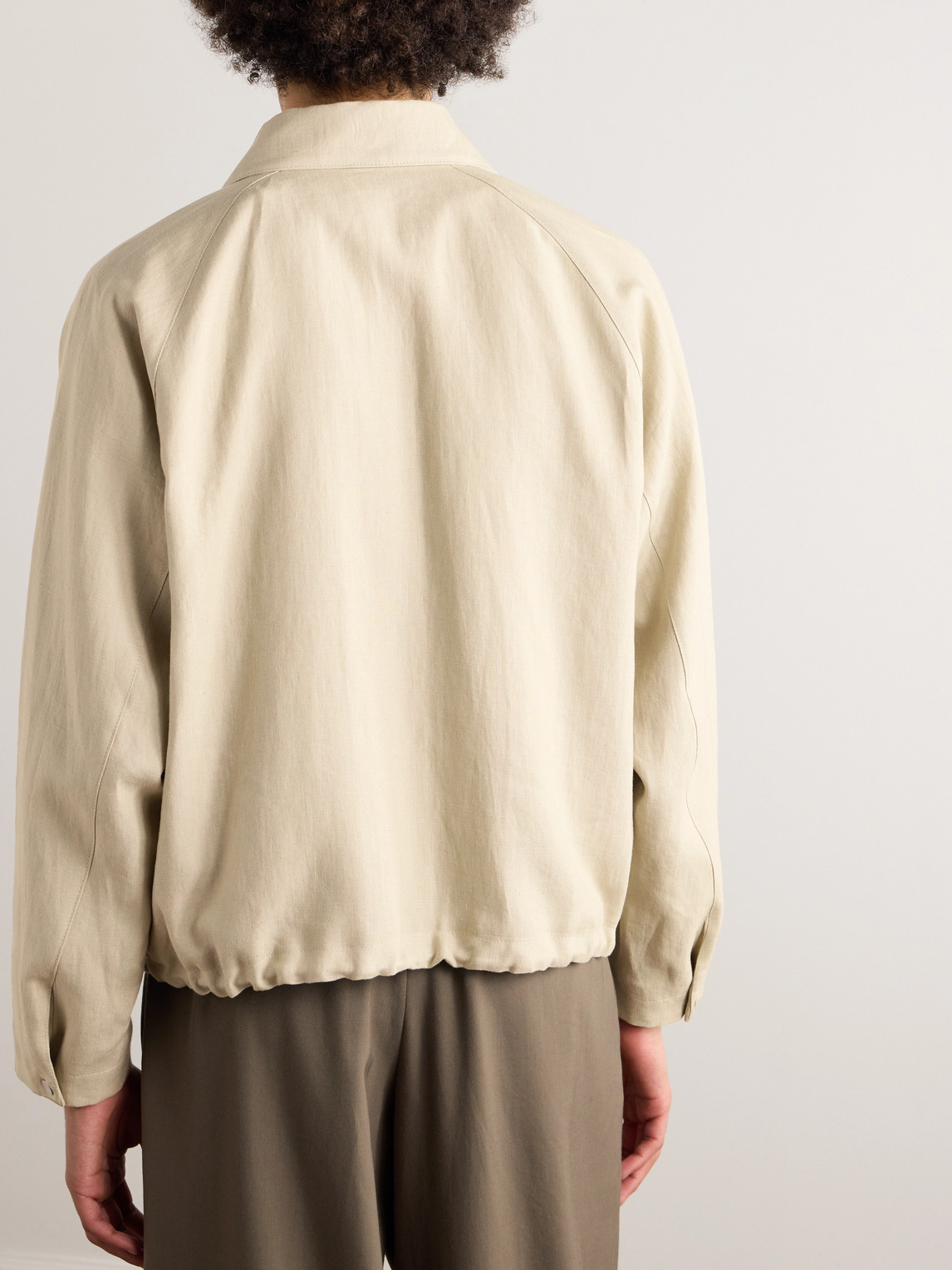 Shop Stòffa Linen-twill Blouson Jacket In Neutrals