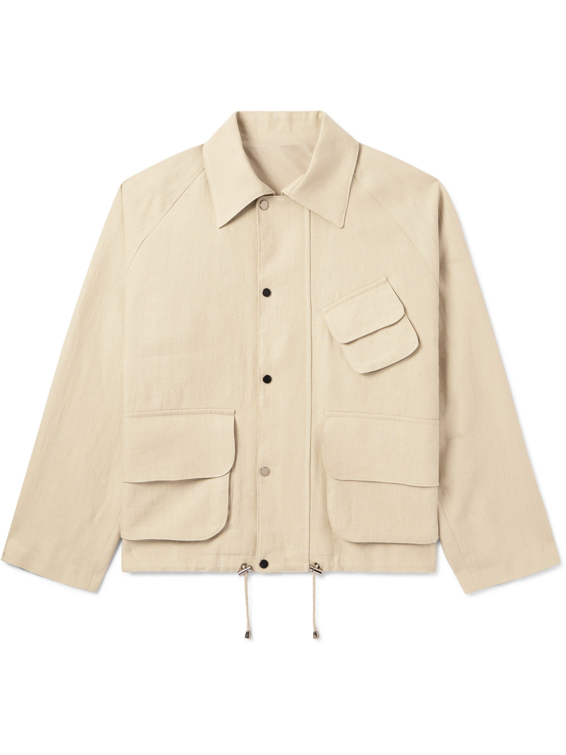 Shop Stòffa Linen-twill Blouson Jacket In Neutrals
