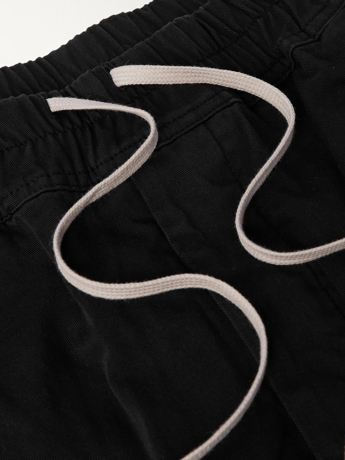 Shop Rick Owens Drkshdw Pusher Cotton-twill Drawstring Trousers In Black