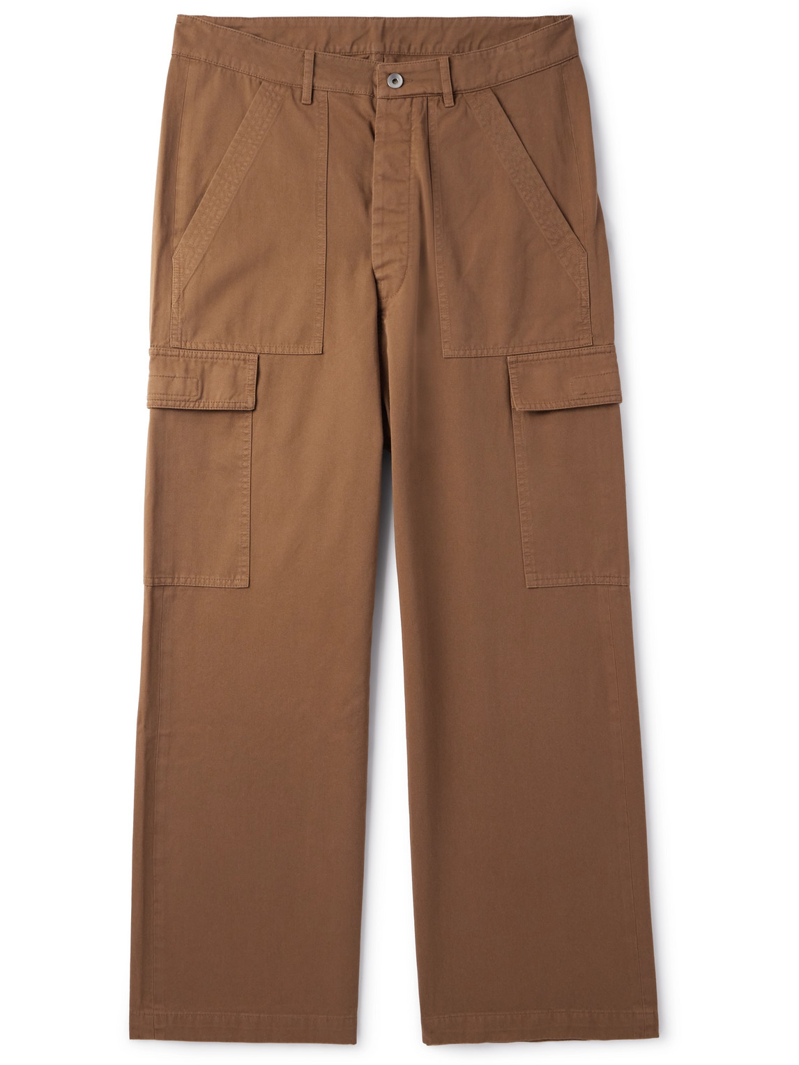 Rick Owens Drkshdw Washed Cotton-twill Cargo Trousers In Brown