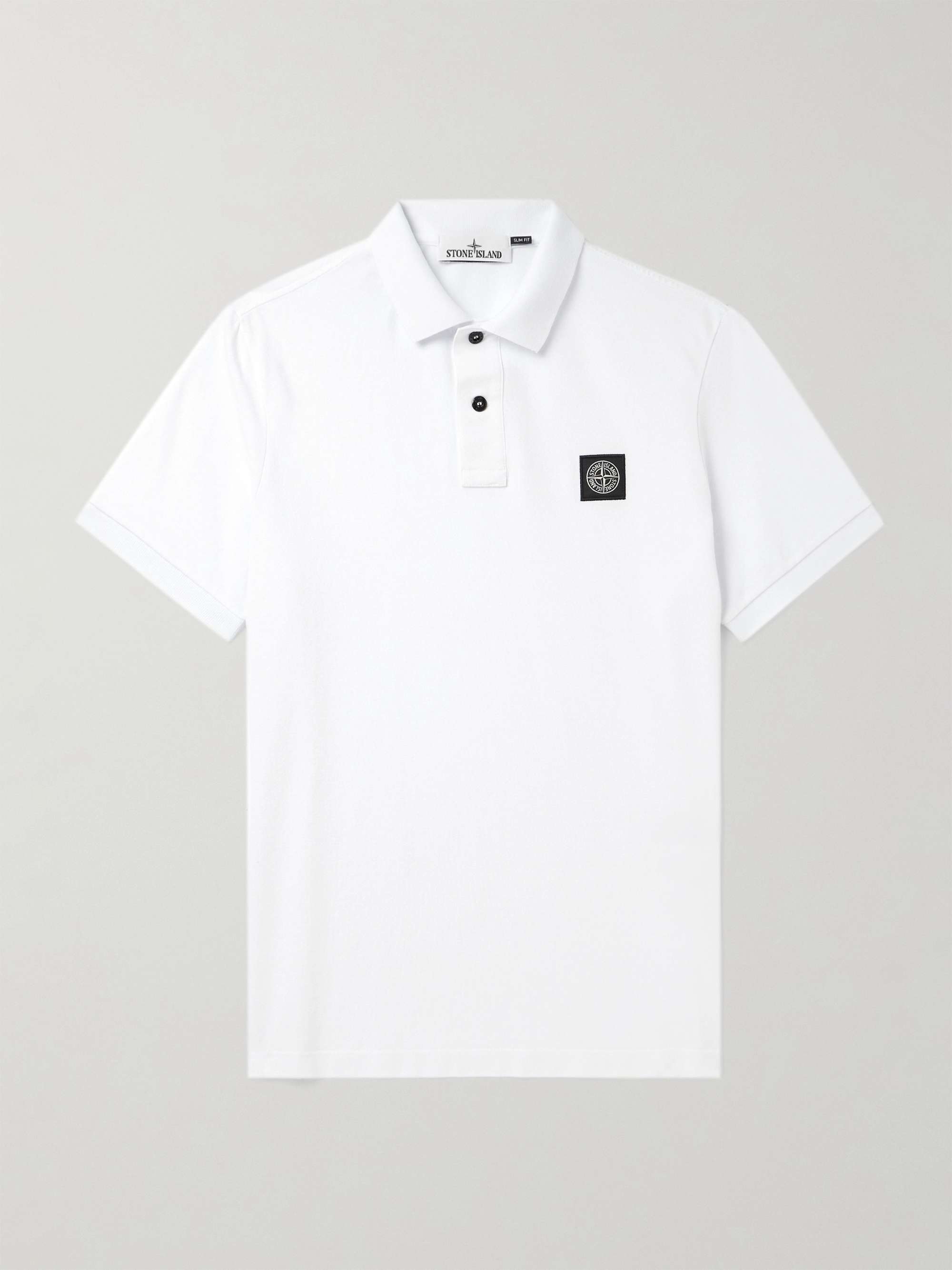 STONE ISLAND Logo-Appliquéd Cotton-Blend Piqué Polo Shirt for Men | MR  PORTER