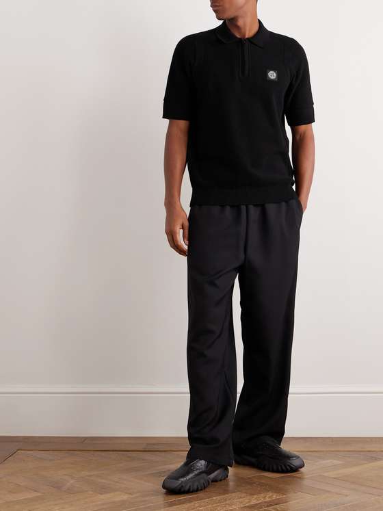 STONE ISLAND Logo-Appliquèd Stretch-Cotton Piqué Polo Shirt for Men ...