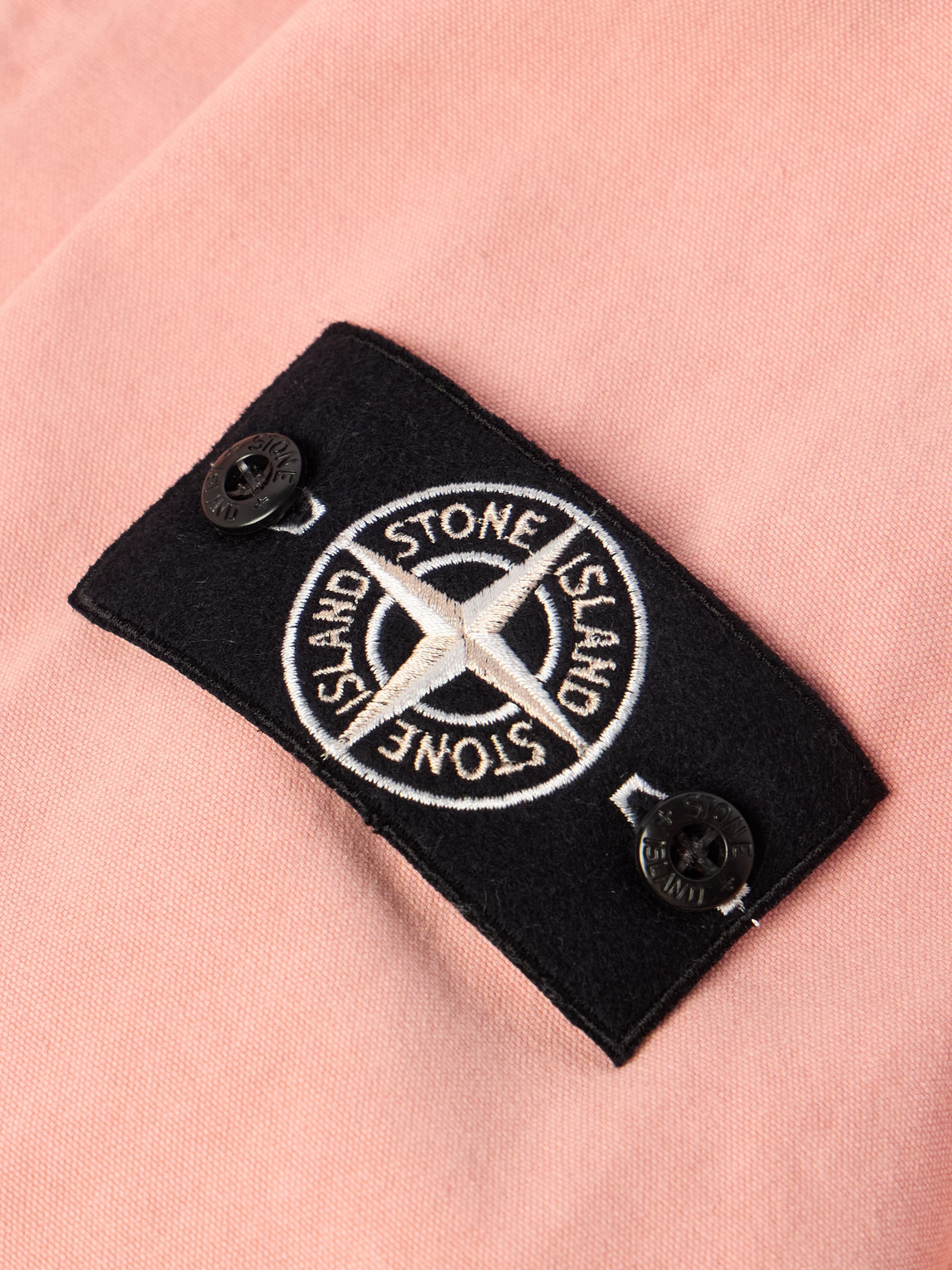 Shop Stone Island Logo-appliquéd Cotton And Lyocell-blend Canvas Jacket In Pink