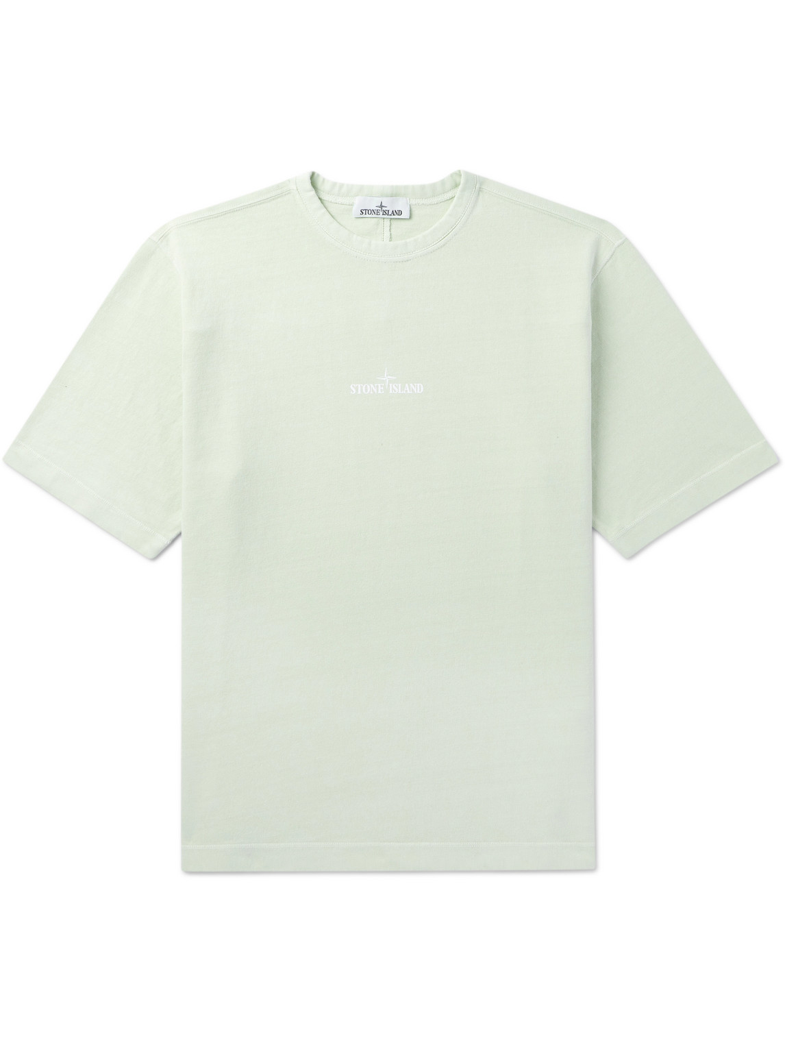 Stone Island Logo-print Cotton-jersey T-shirt In Green