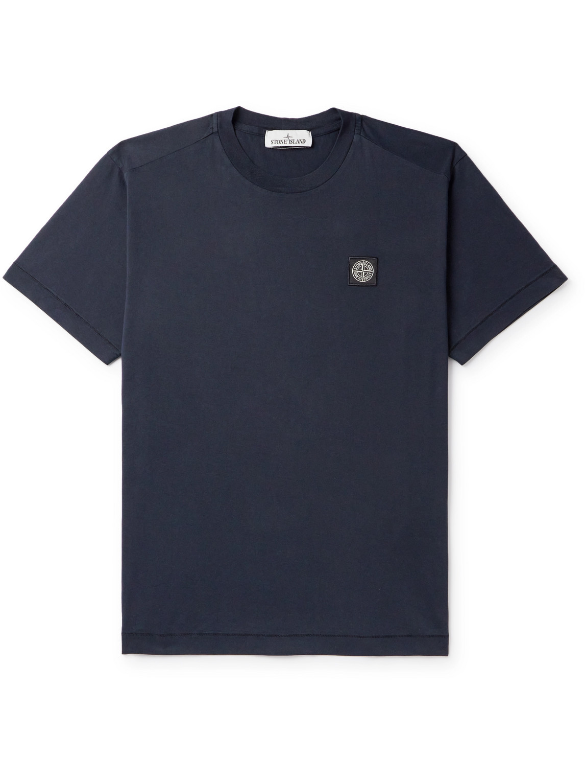 Stone Island Logo-appliquéd Cotton-jersey T-shirt In Blue